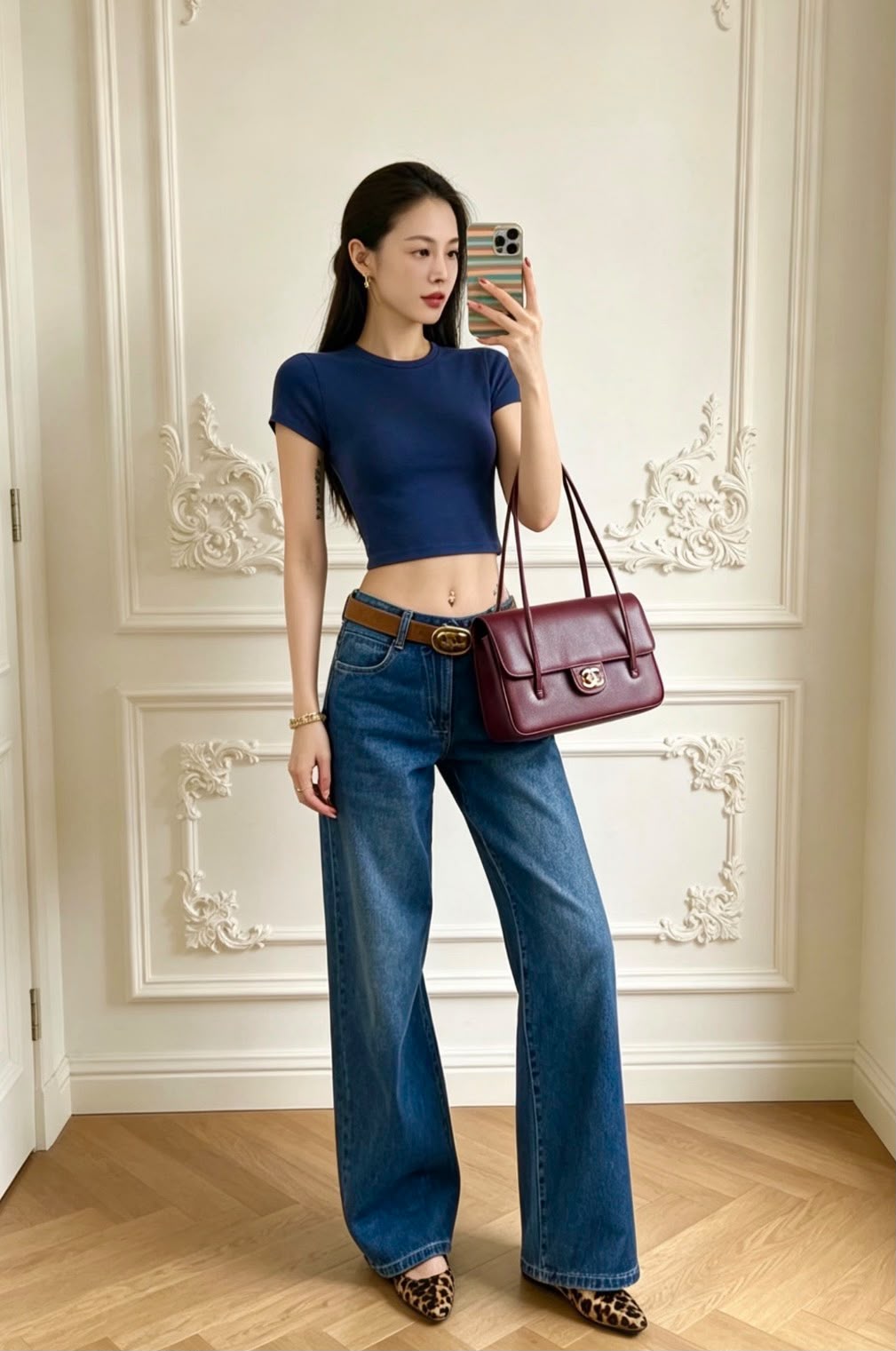 CHANEL Double-Strap Flap Bag 22 cm With Box