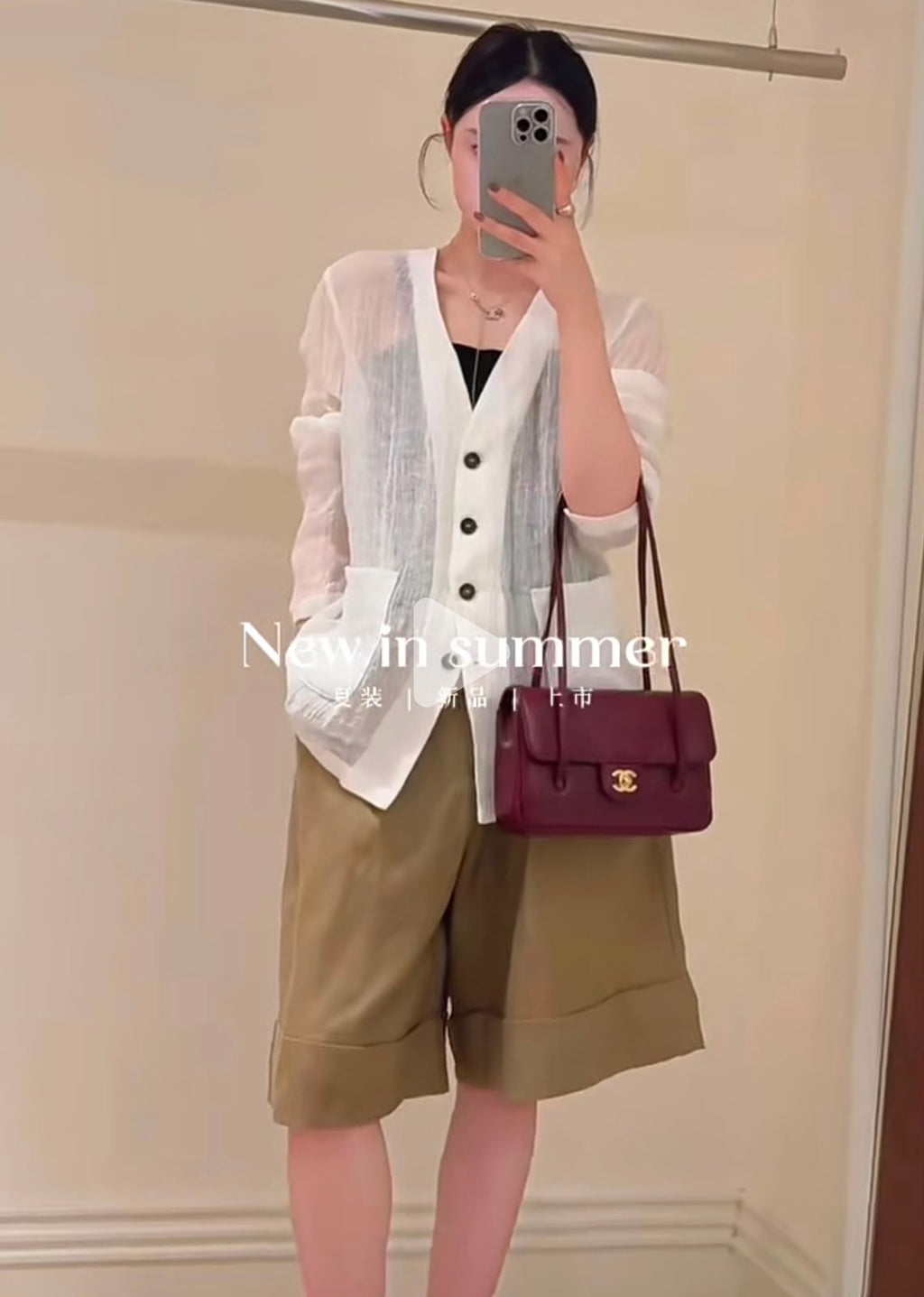 CHANEL Double-Strap Flap Bag 22 cm With Box