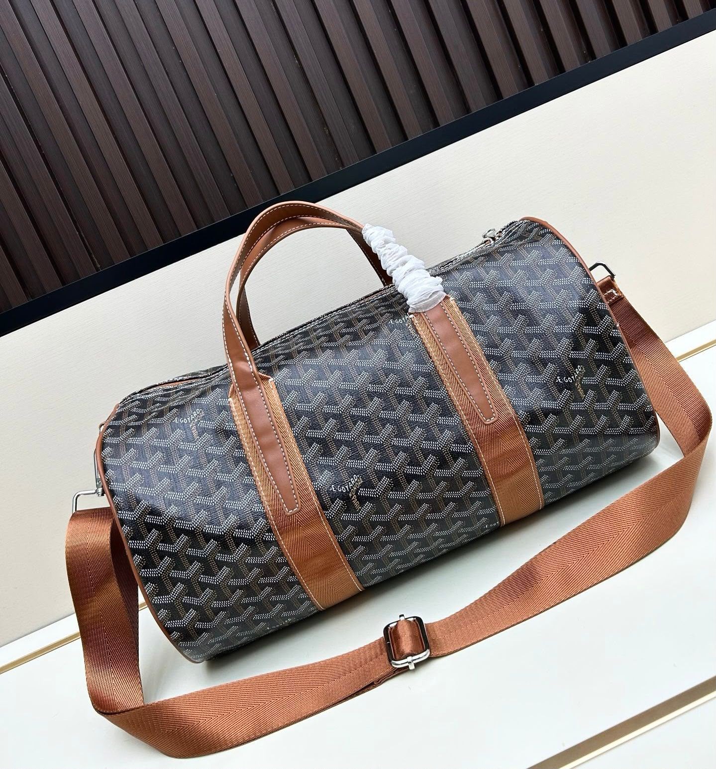 GOYARD Chevron Print Duffel Bag 40 cm