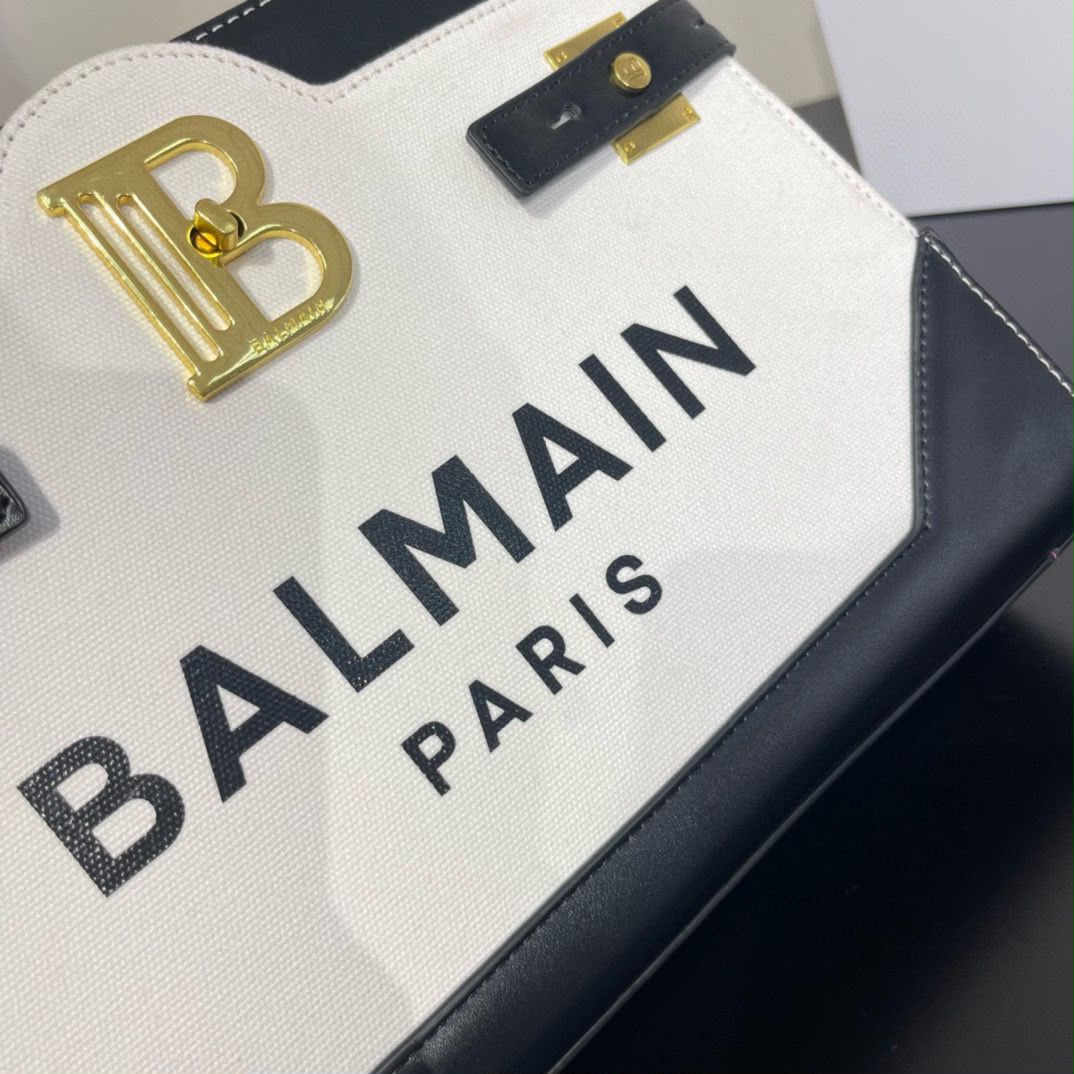 BALMAIN B-Buzz Logo Top Handle Bag 22 cm A+