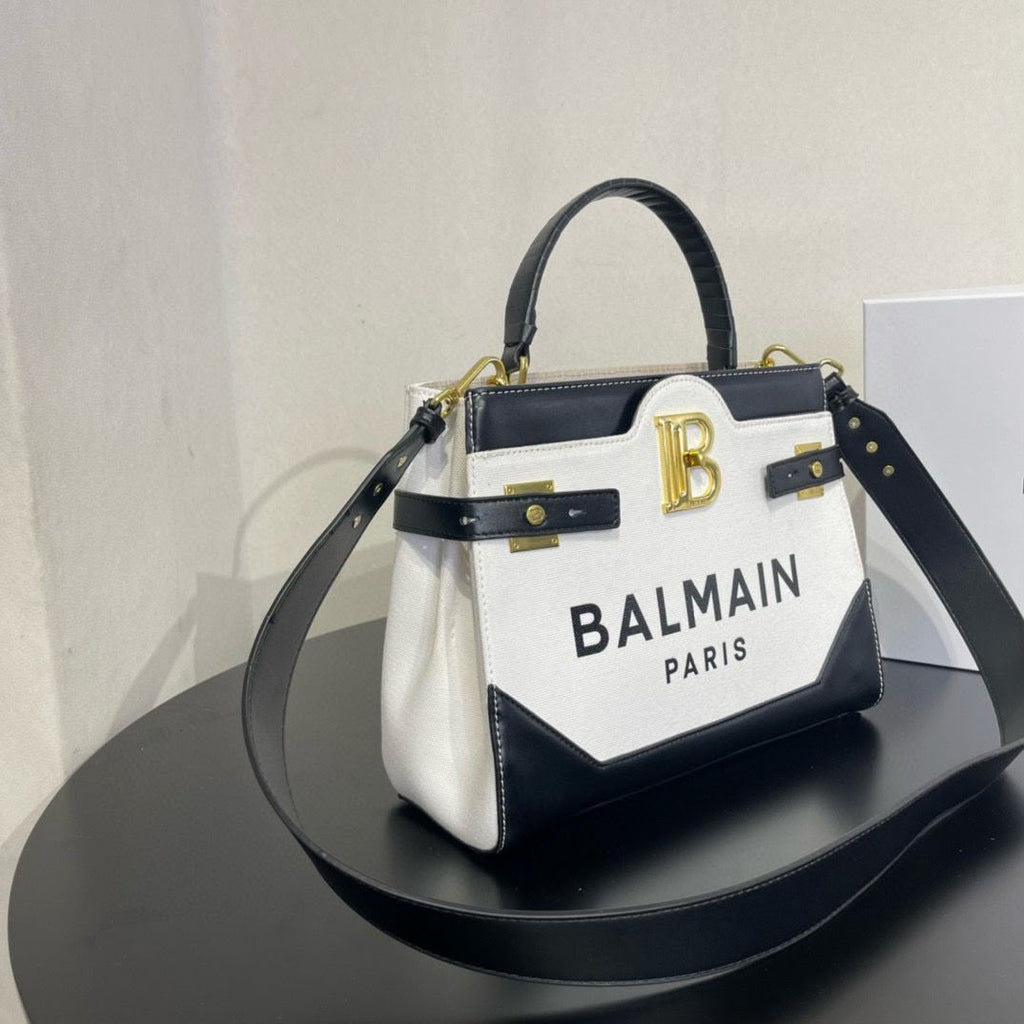 BALMAIN B-Buzz Logo Top Handle Bag 22 cm A+