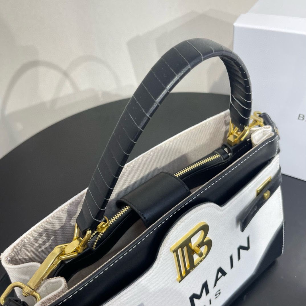 BALMAIN B-Buzz Logo Top Handle Bag 22 cm A+