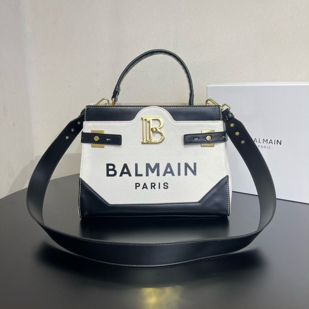 BALMAIN B-Buzz Logo Top Handle Bag 22 cm A+