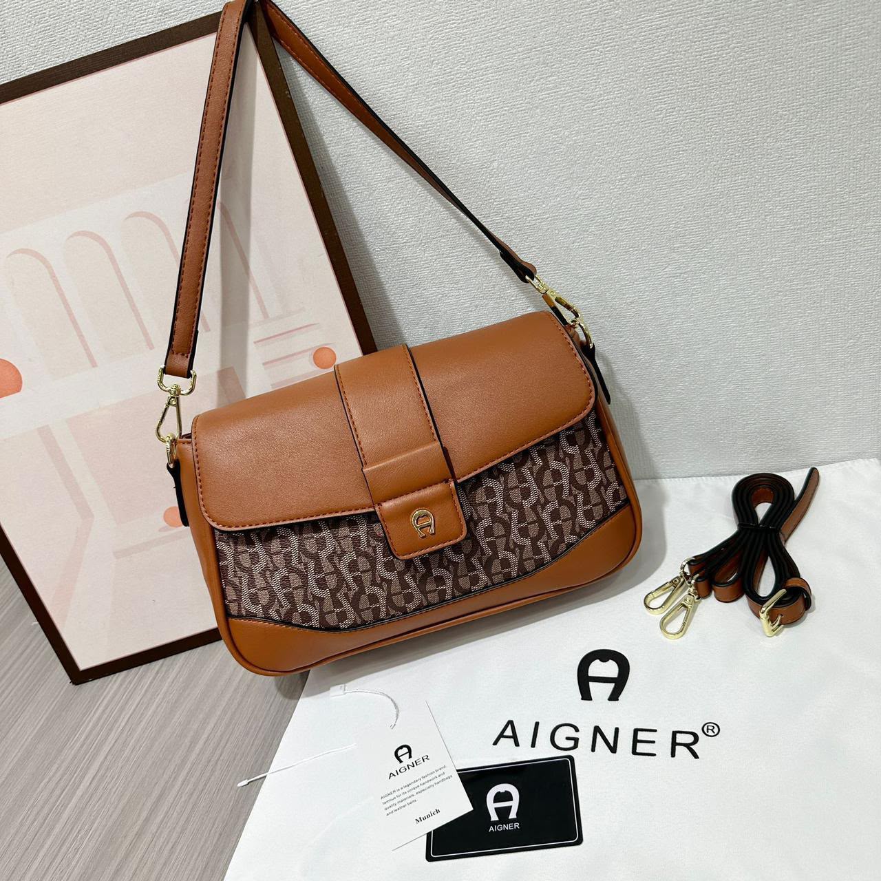 AIGNER Flap Shoulder Bag 32 cm