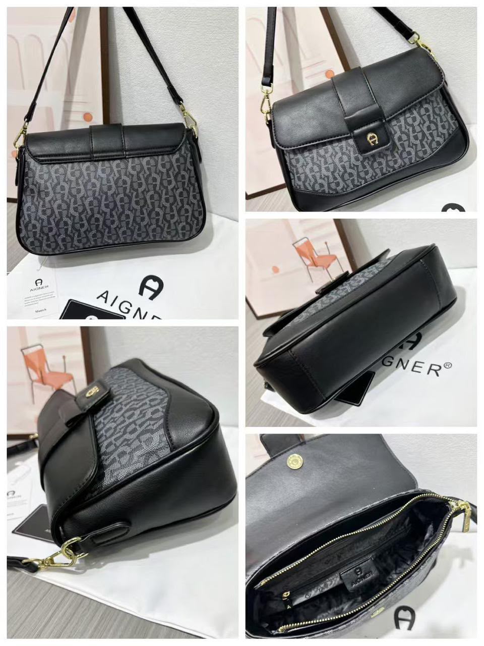 AIGNER Flap Shoulder Bag 32 cm
