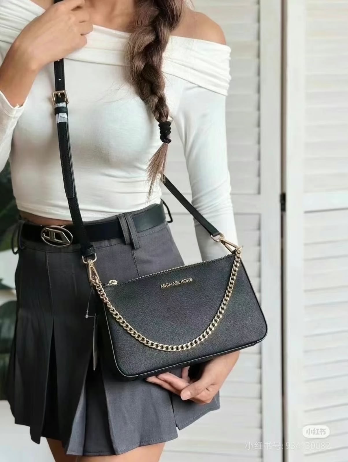 MICHAEL KORS Chain Strap Signature Shoulder Bag 25 cm