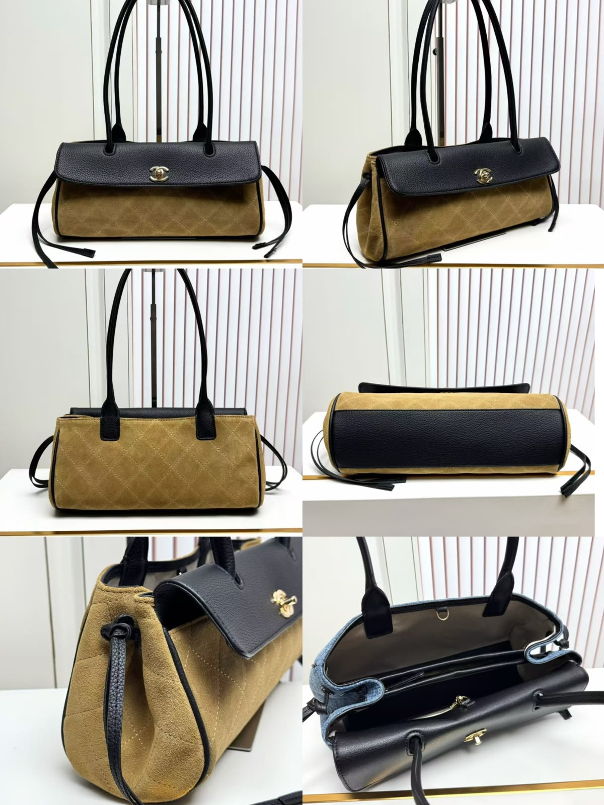 CHANEL Quilted Panel Shoulder Bag 33 cm Master