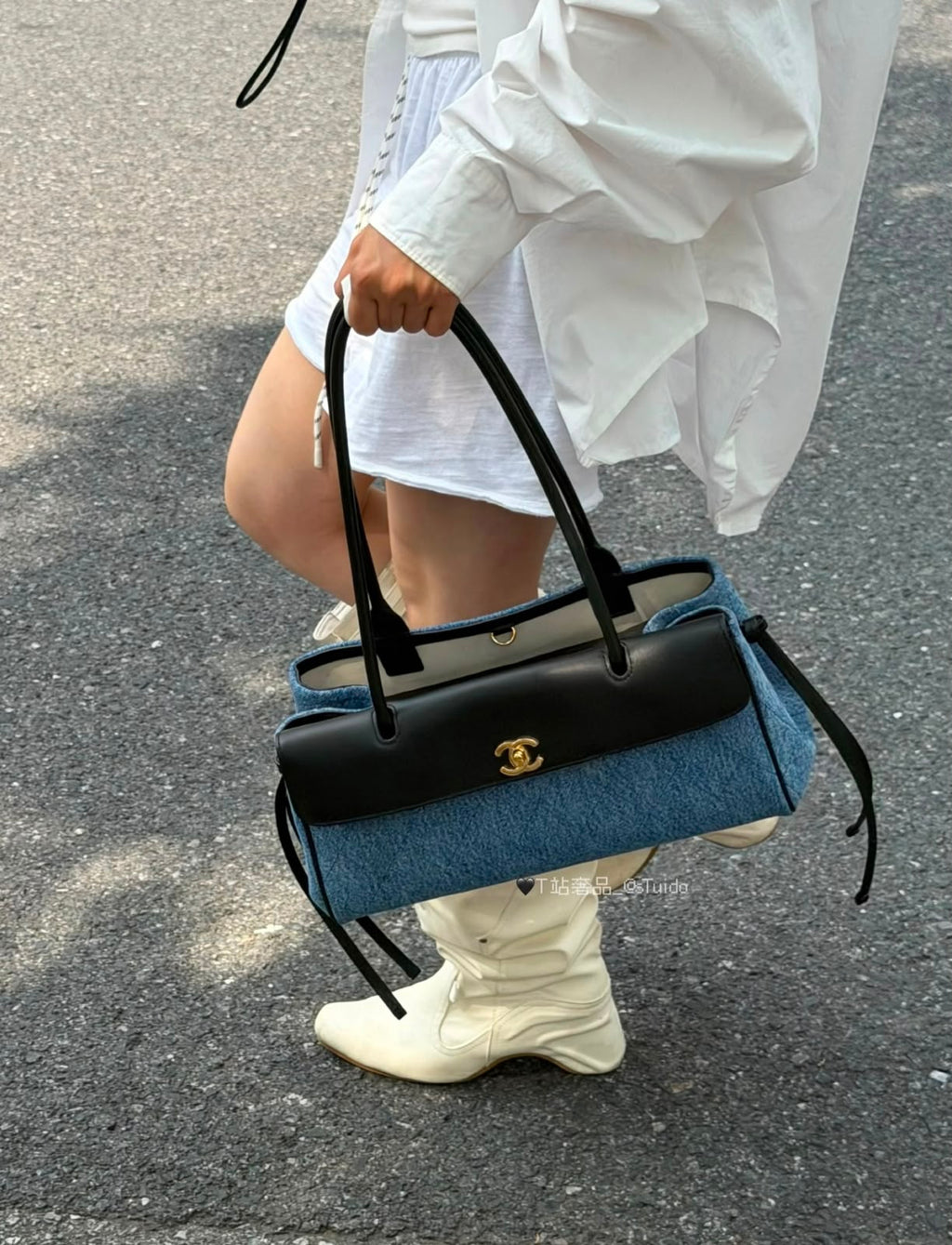 CHANEL Quilted Panel Shoulder Bag 33 cm Master