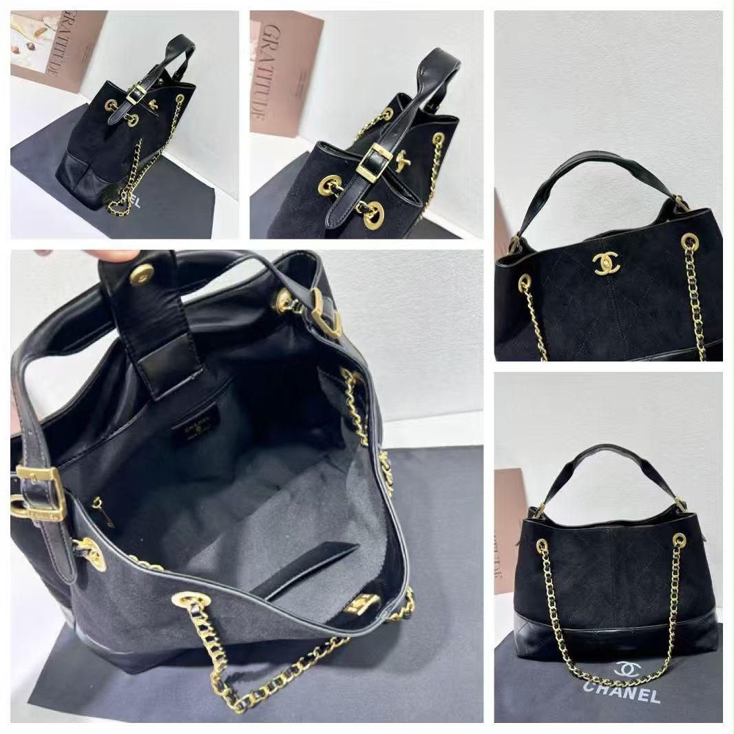 CHANEL Two-Tone Hobo Bag 35 cm
