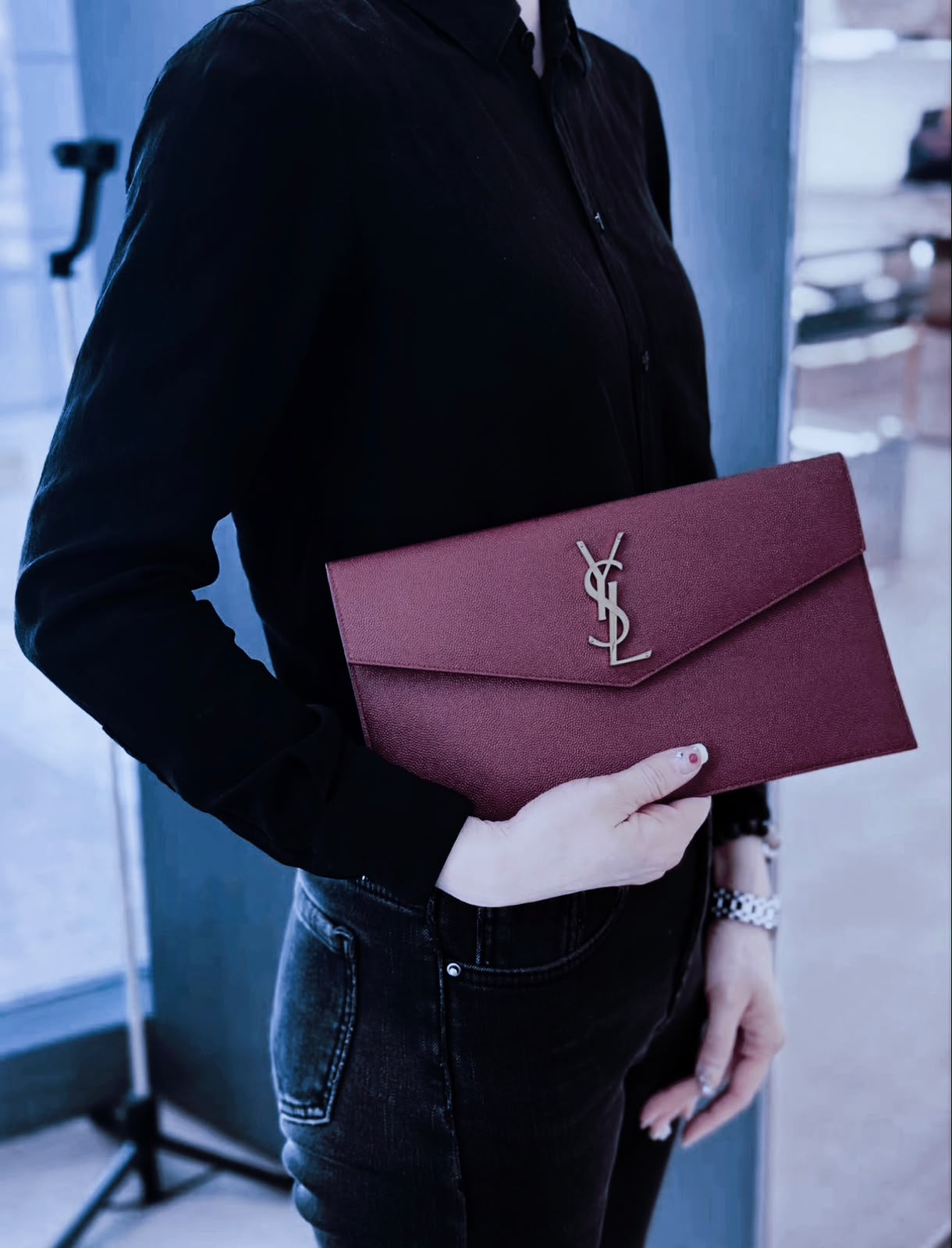 YSL Envelope Clutch Pouch 28 cm A+