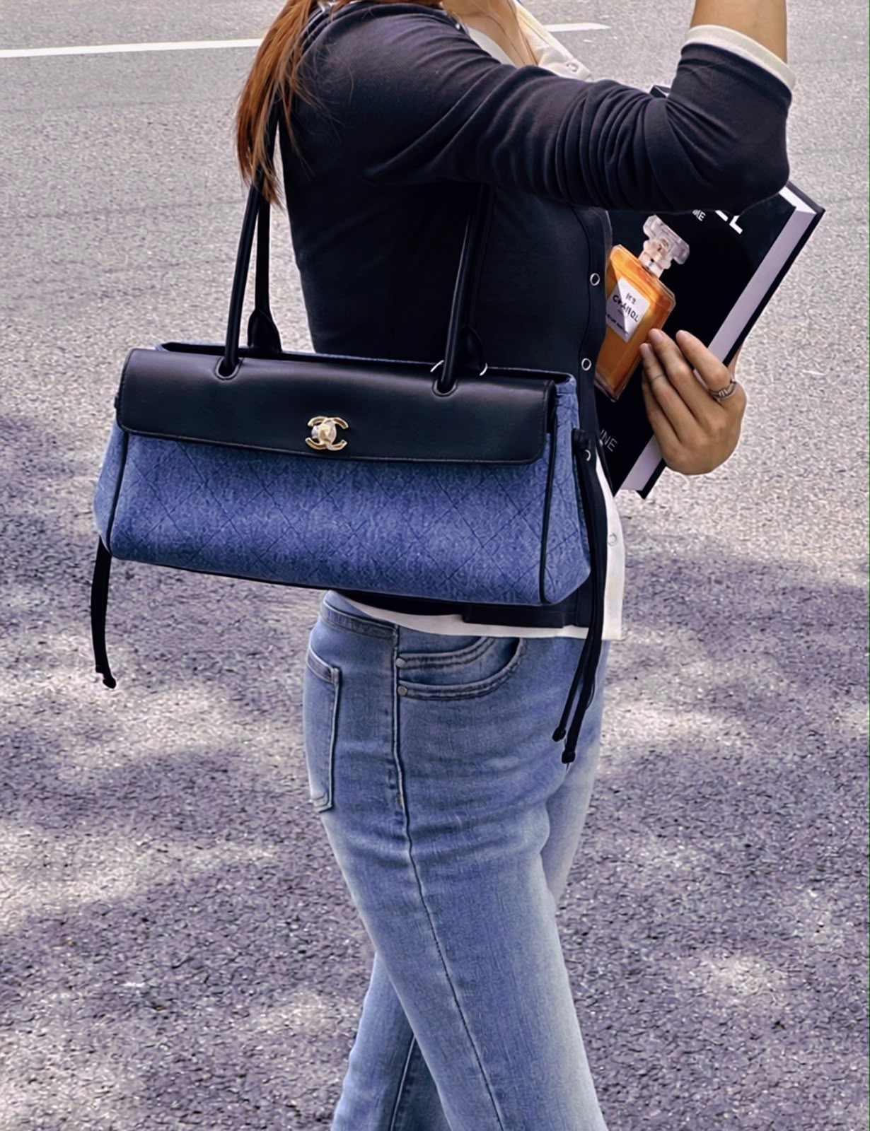 CHANEL Two-Tone Flap Bag 32 cm A+