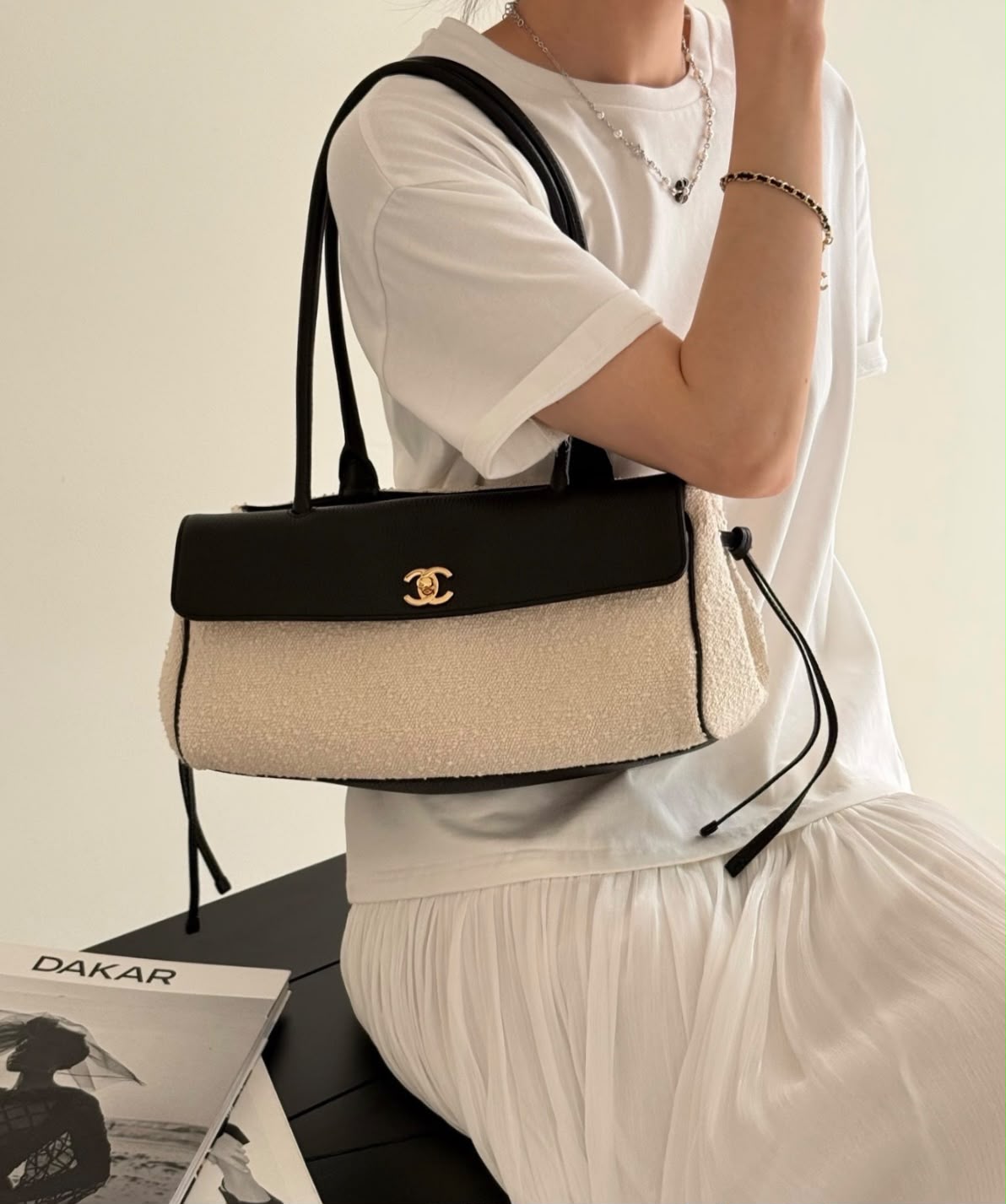 CHANEL Two-Tone Flap Bag 32 cm A+