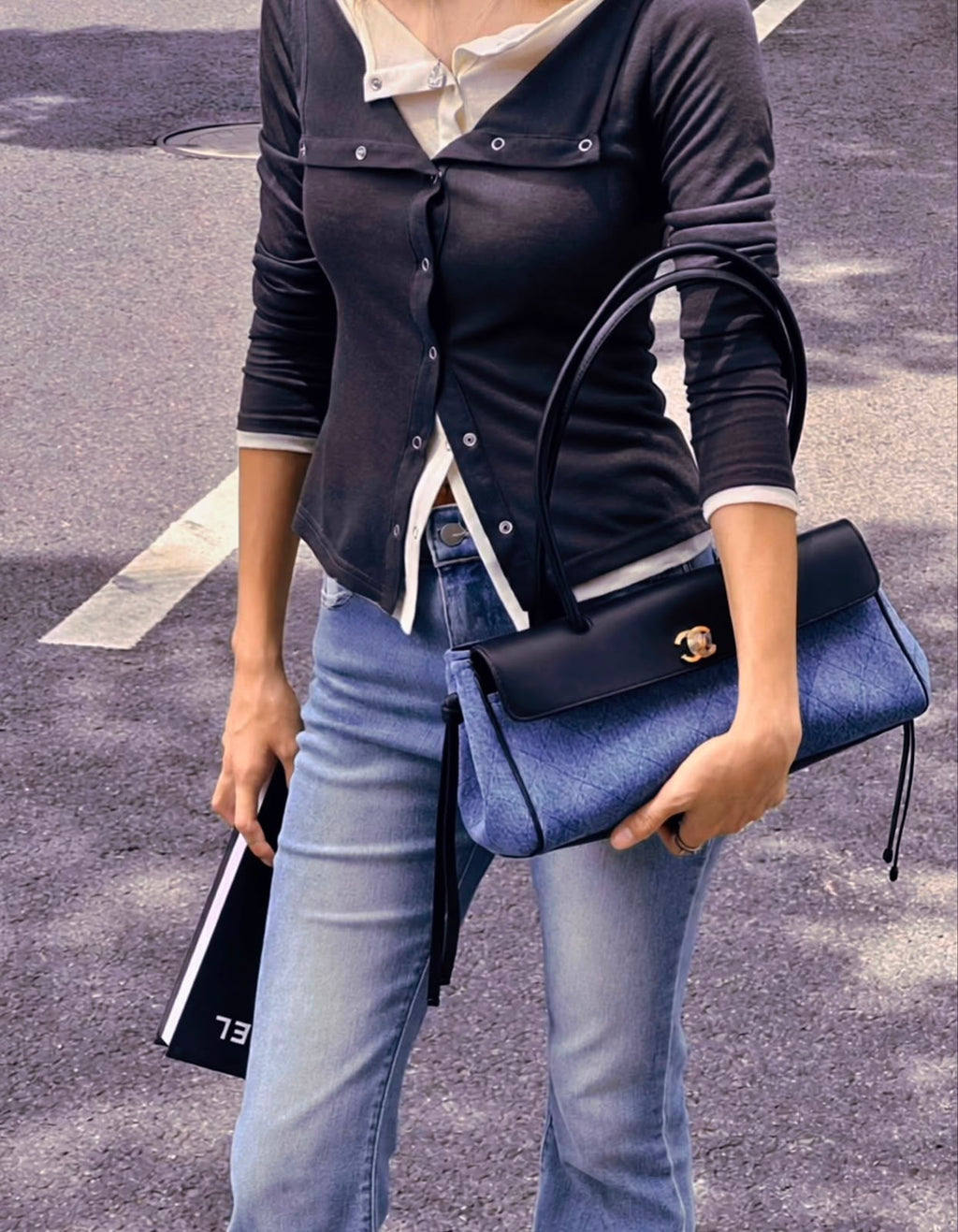 CHANEL Two-Tone Flap Bag 32 cm A+