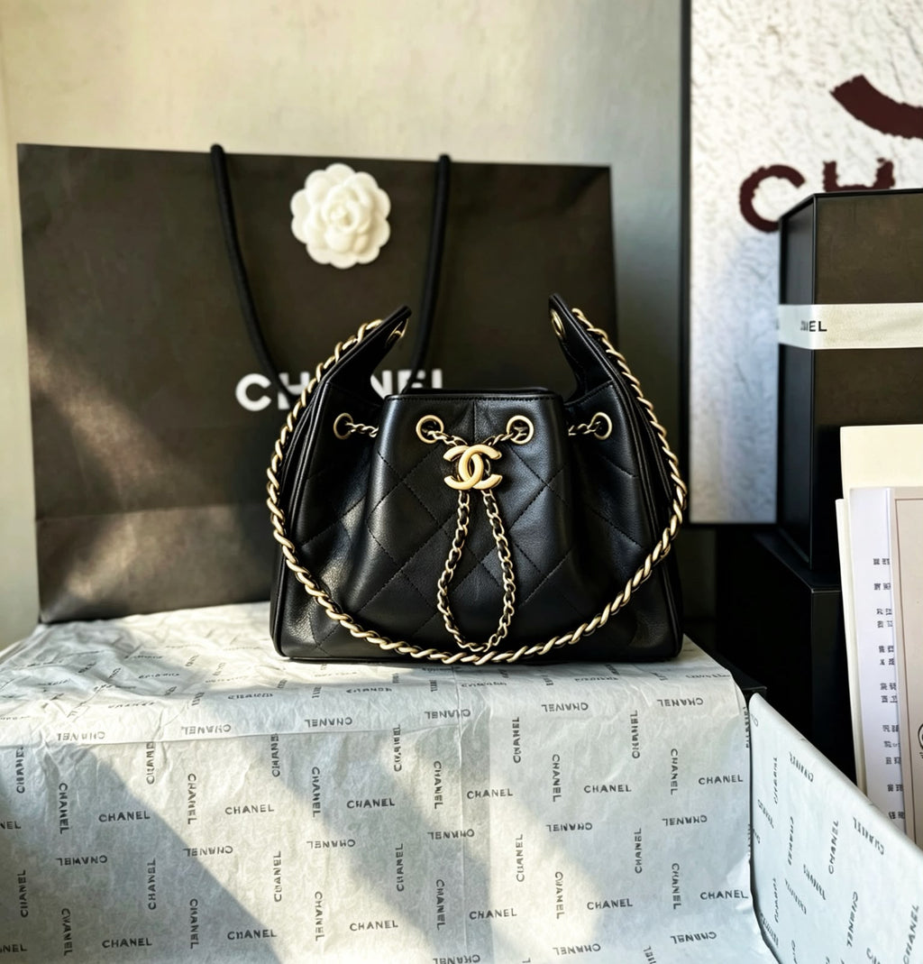 CHANEL Drawstring Bucket Bag 20 cm