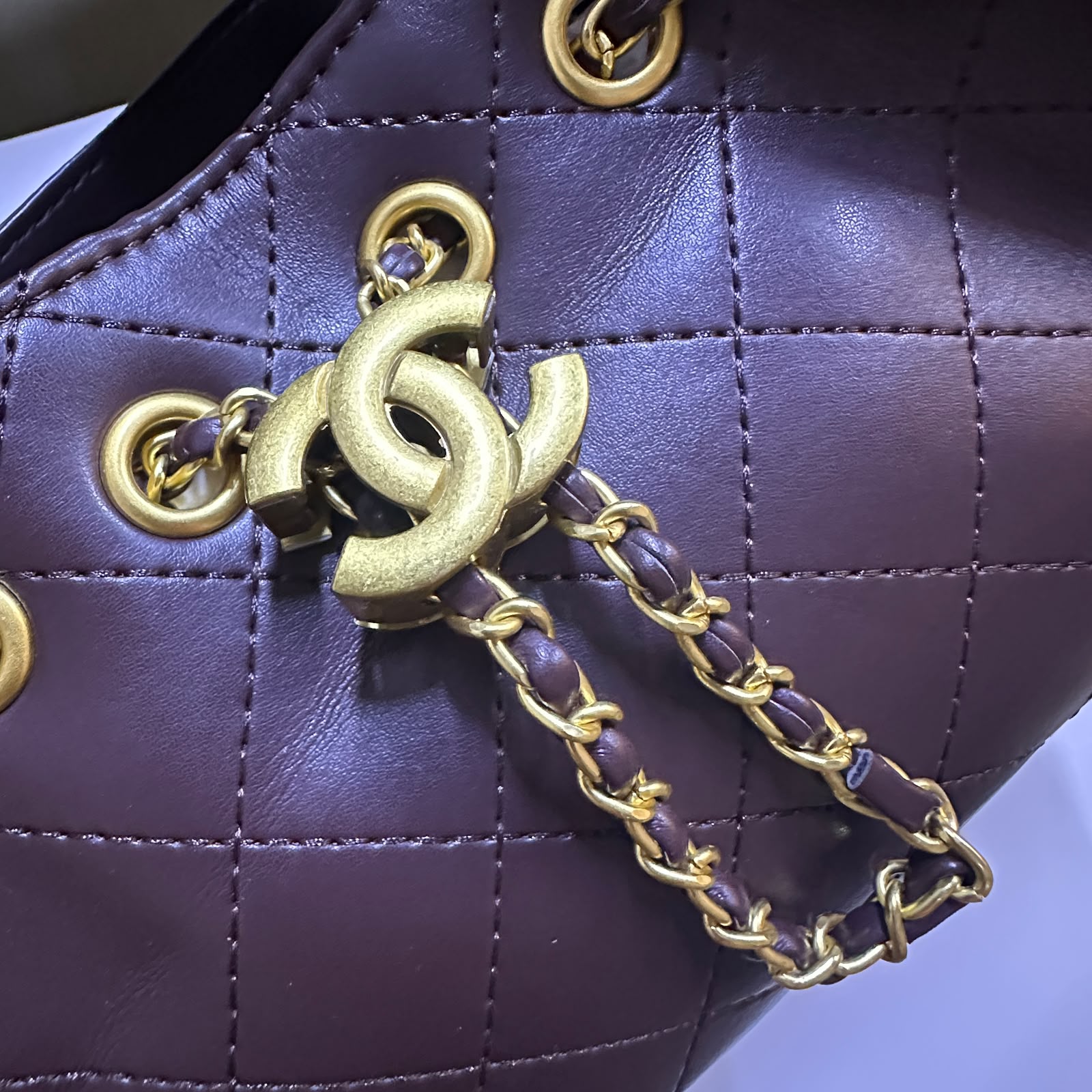 CHANEL Drawstring Bucket Bag 20 cm