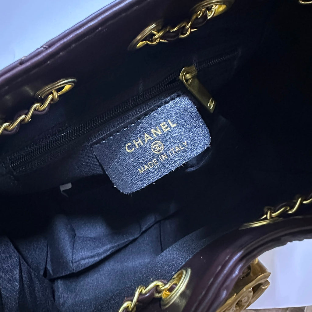 CHANEL Drawstring Bucket Bag 20 cm
