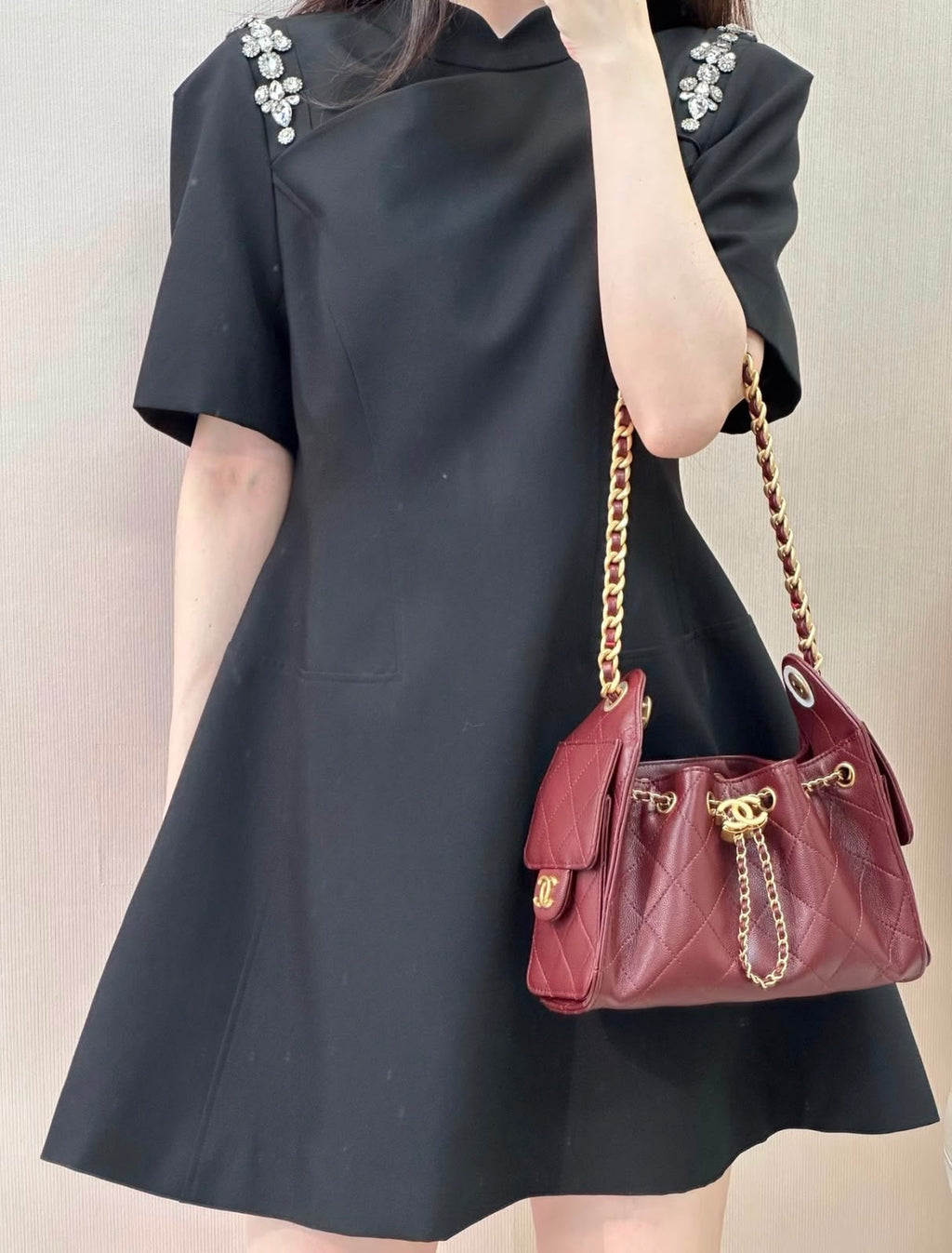 CHANEL Drawstring Bucket Bag 20 cm
