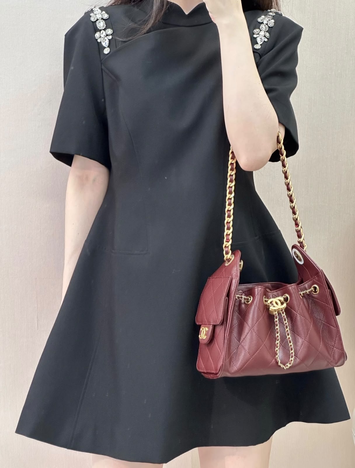CHANEL Drawstring Bucket Bag 20 cm
