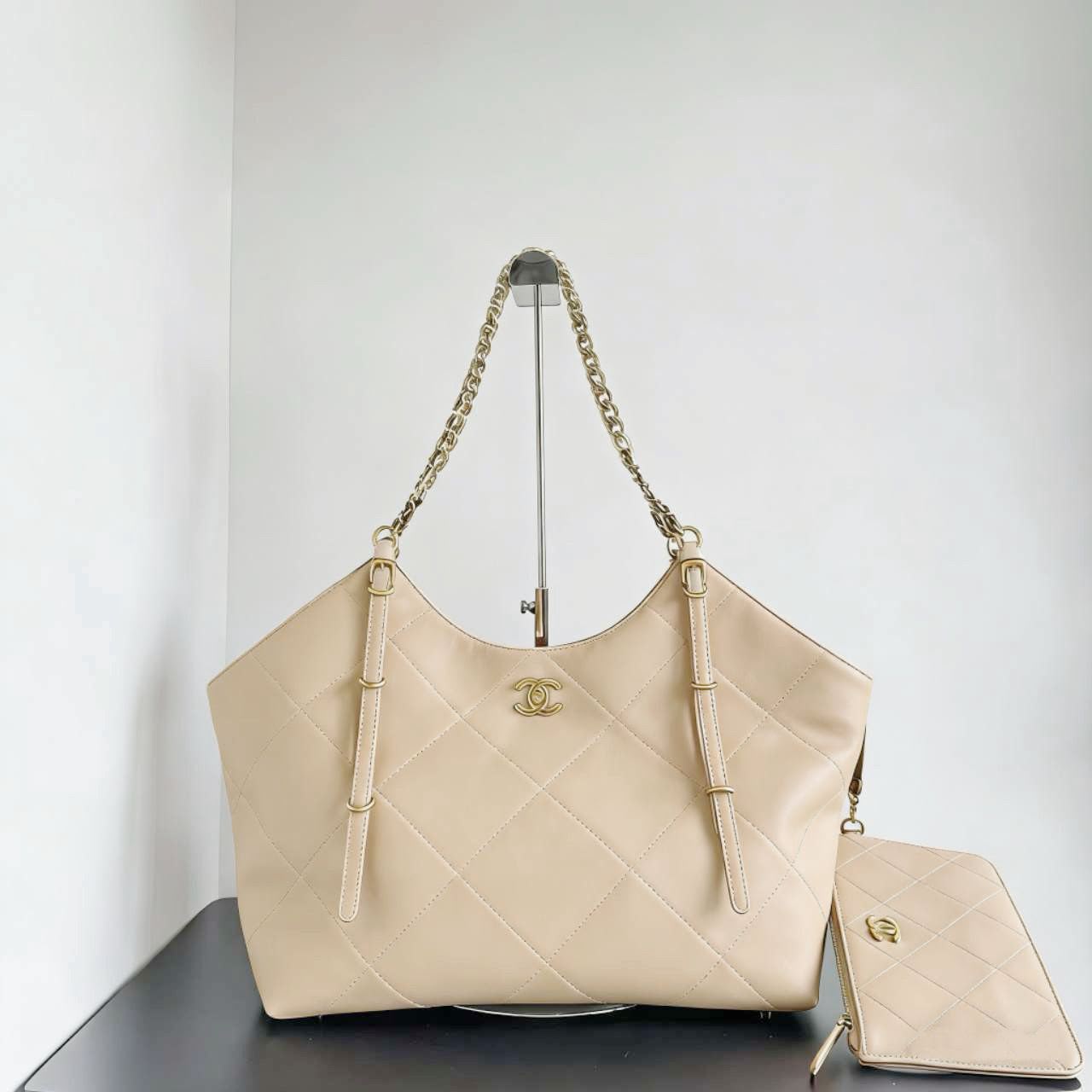 CHANEL Hobo Tote with Pouch 44 cm
