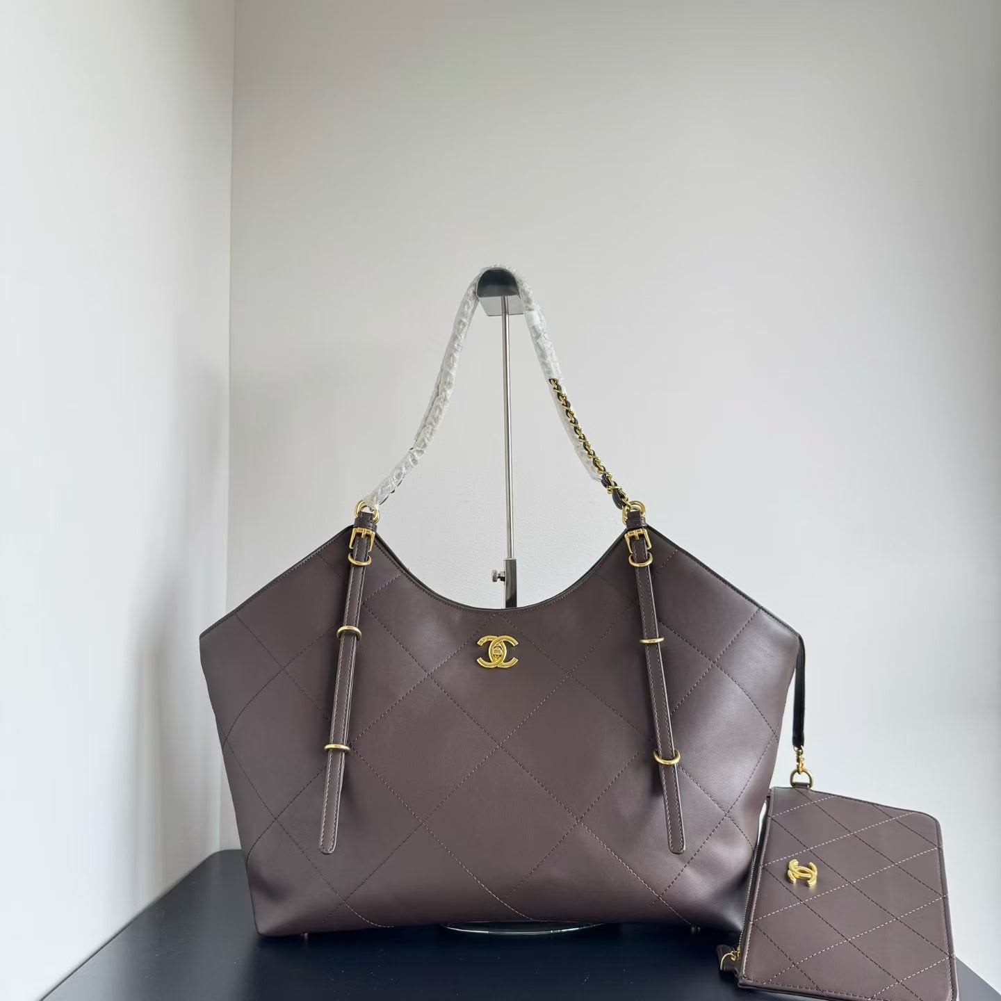 CHANEL Hobo Tote with Pouch 44 cm