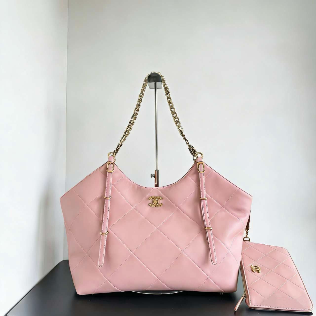 CHANEL Hobo Tote with Pouch 44 cm