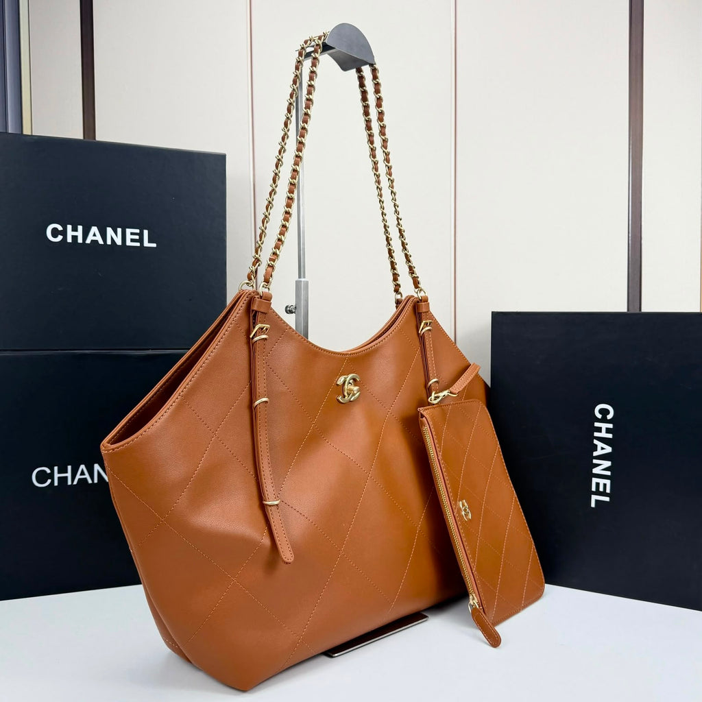 CHANEL Hobo Tote with Pouch 44 cm