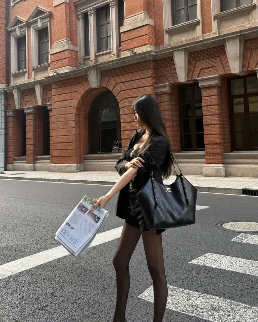 CHANEL Hobo Tote with Pouch 44 cm