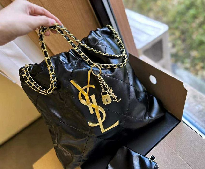 YSL Quilted Puffer Hobo Shoulder Bag 33cm