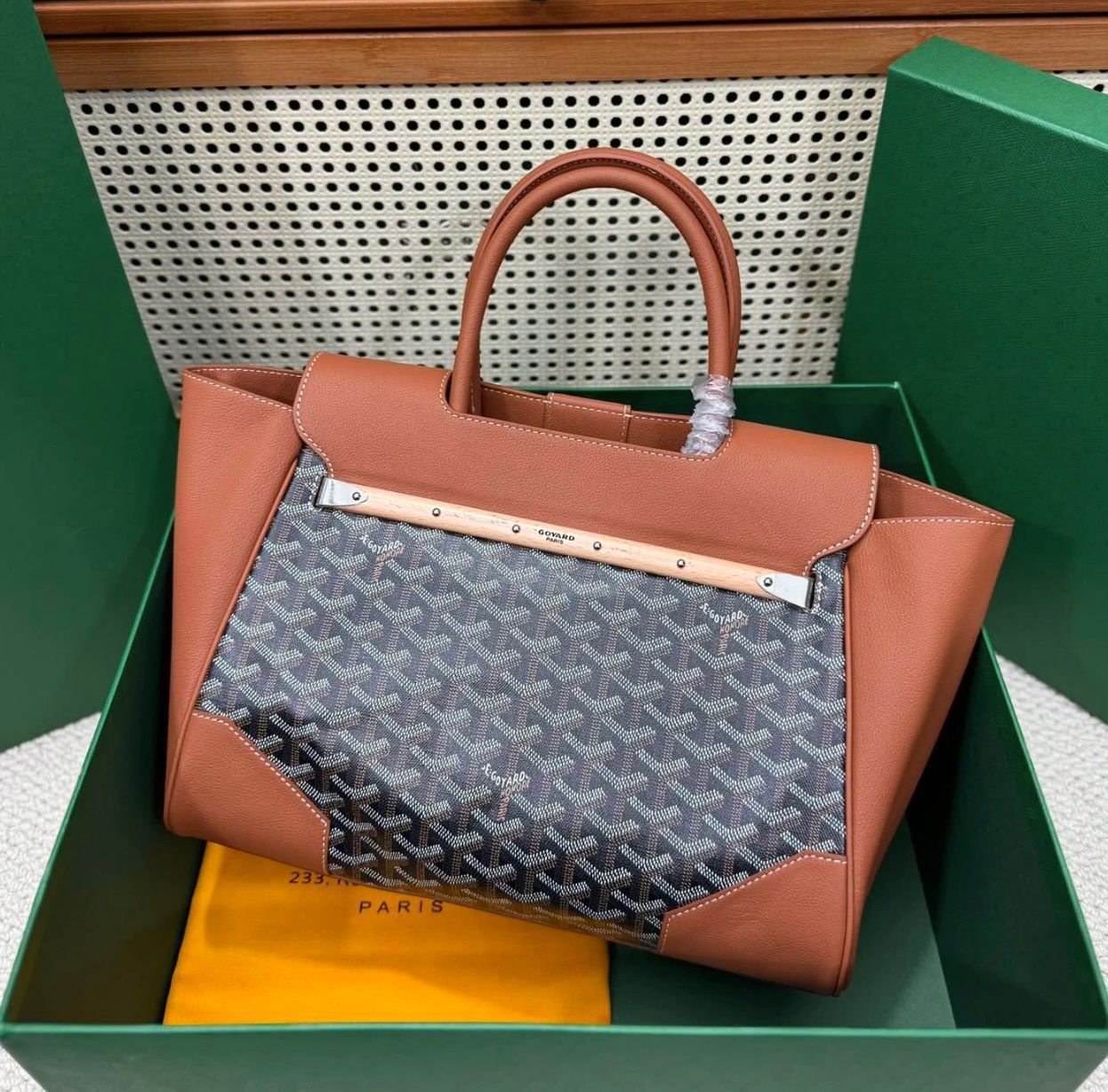 GOYARD Structured Monogram Top Handle Bag 33cm A+