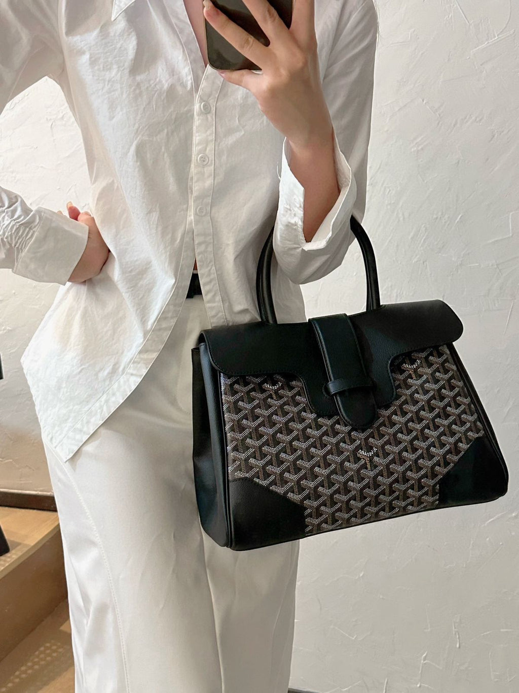 GOYARD Structured Monogram Top Handle Bag 33cm A+