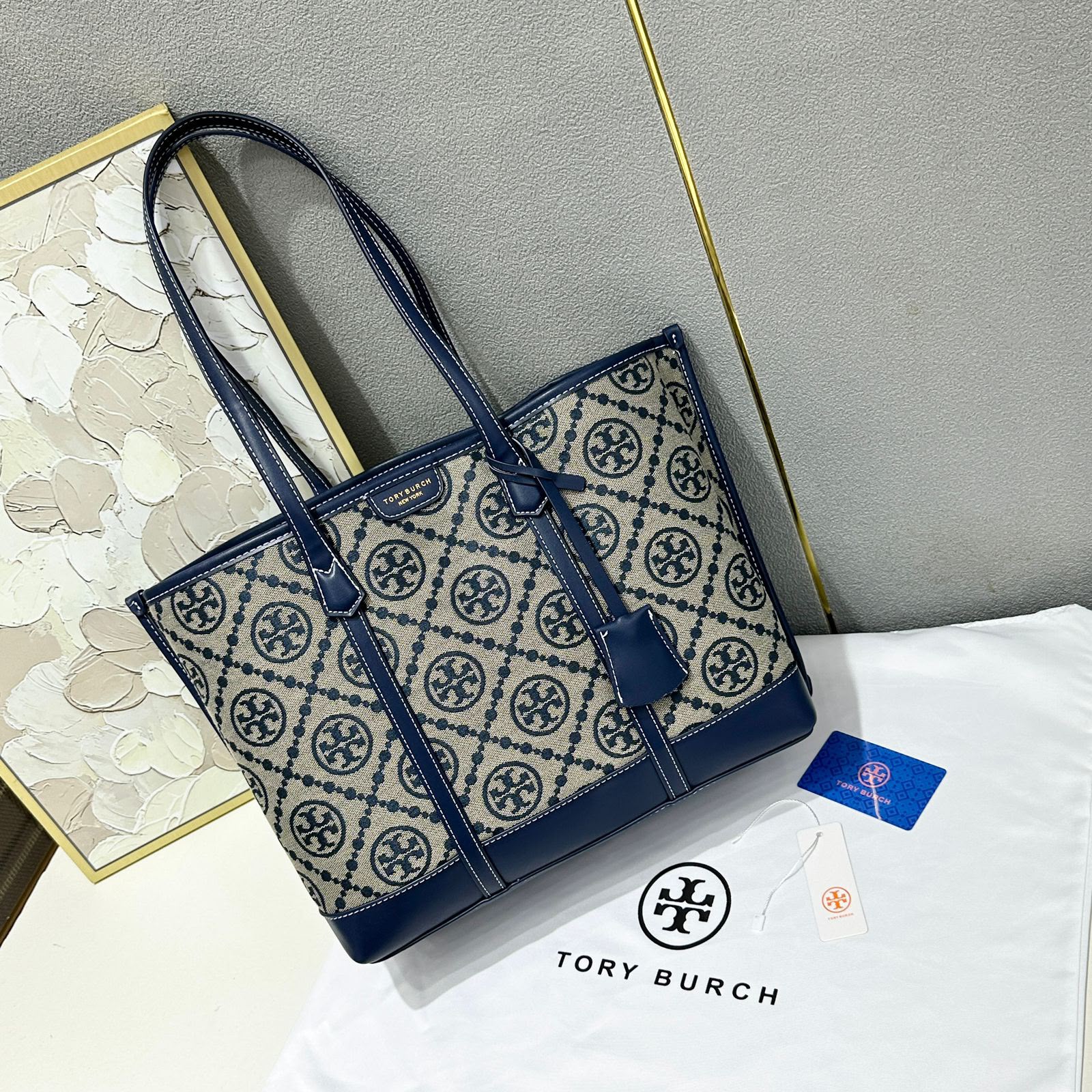 TORY BURCH Monogram Canvas Tote Bag 40cm