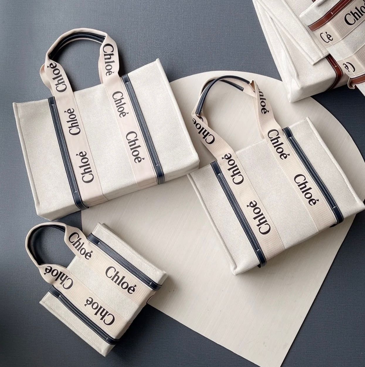 CHLOÉ Canvas Tote Bag 3 Sizes