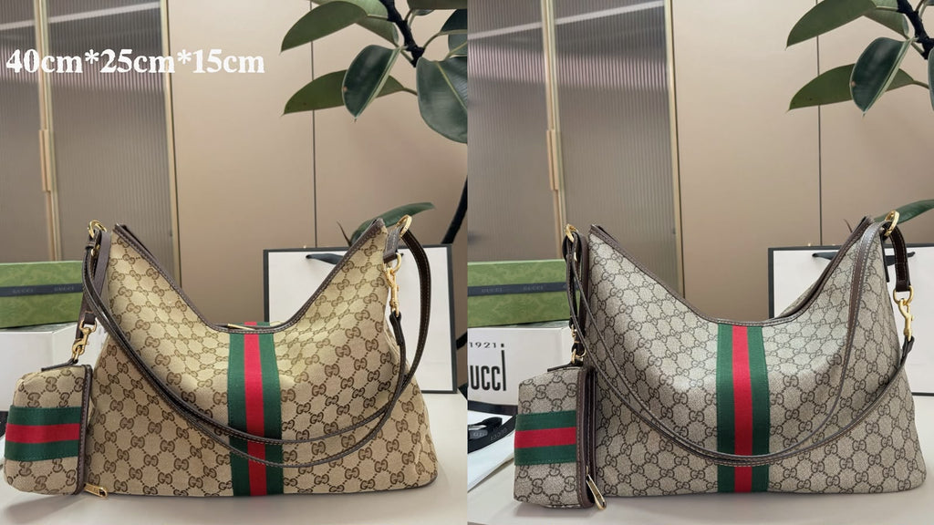 GUCCI GG Supreme Canvas Hobo Bag 40cm A+