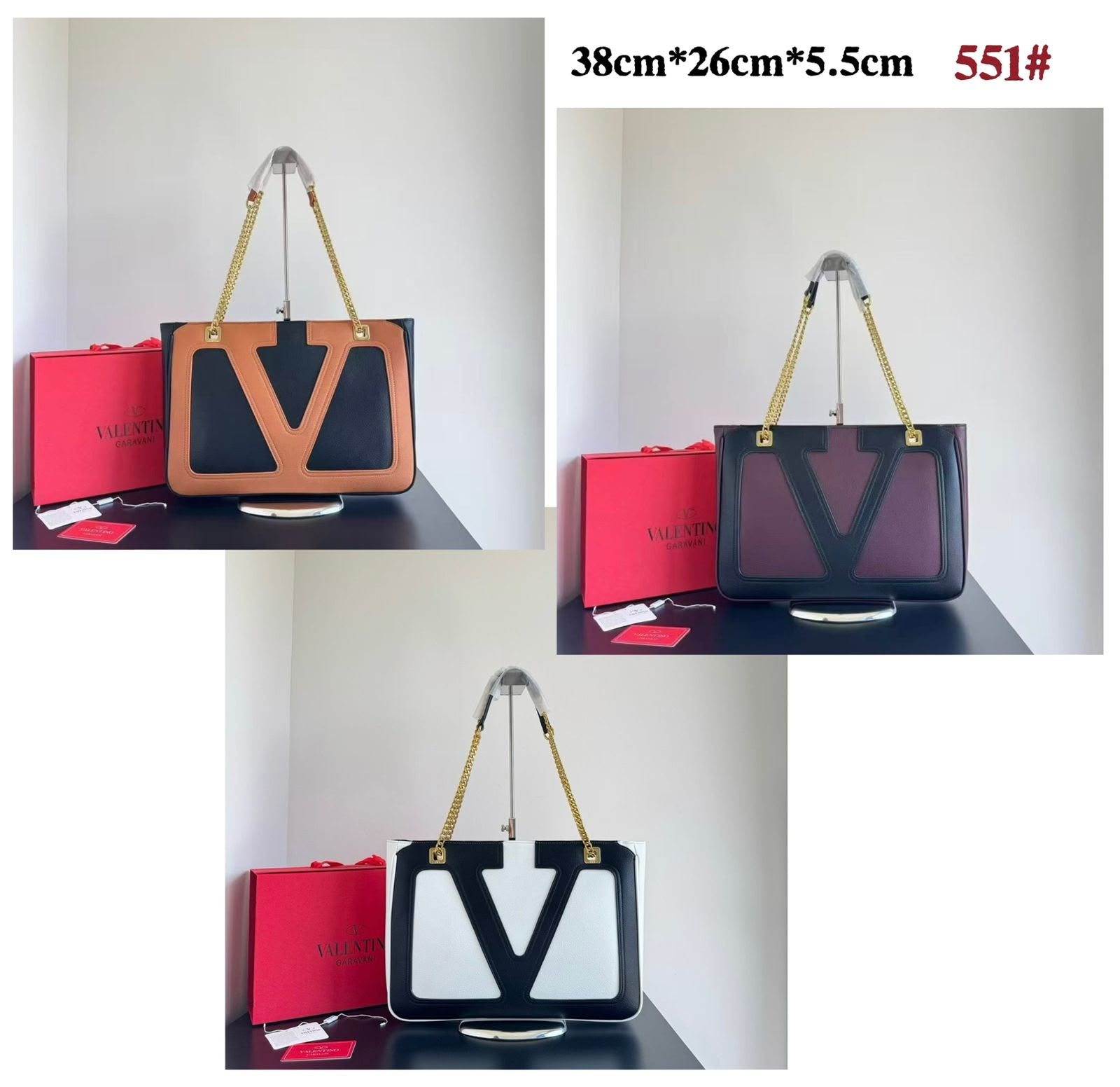 VALENTINO Chain Tote Bag 38cm A+