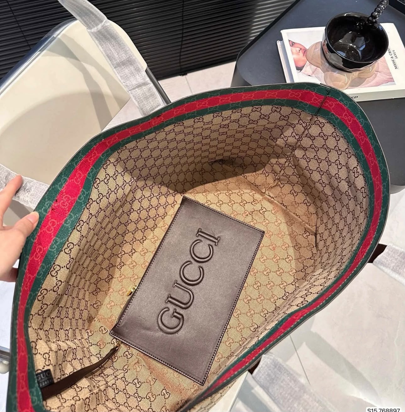 GUCCI GG Monogram Canvas Tote 47cm