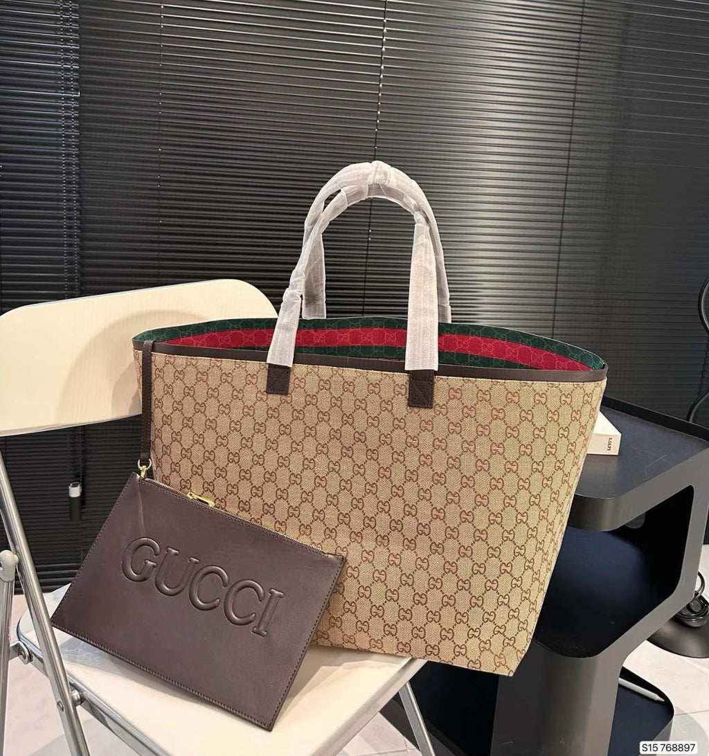 GUCCI GG Monogram Canvas Tote 47cm