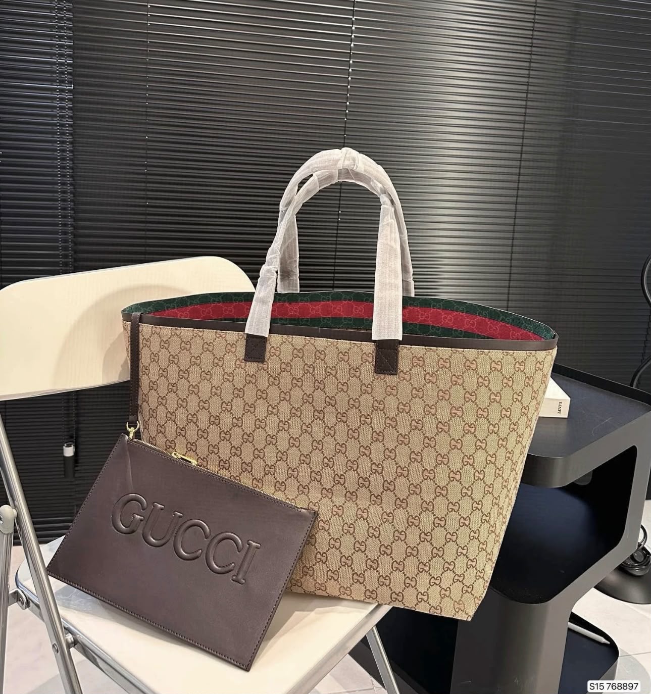 GUCCI GG Monogram Canvas Tote 47cm