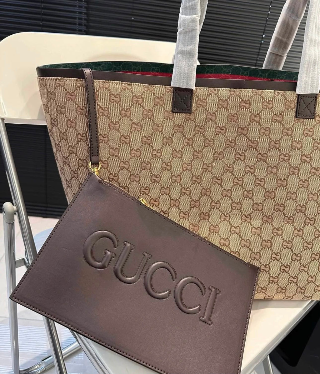 GUCCI GG Monogram Canvas Tote 47cm