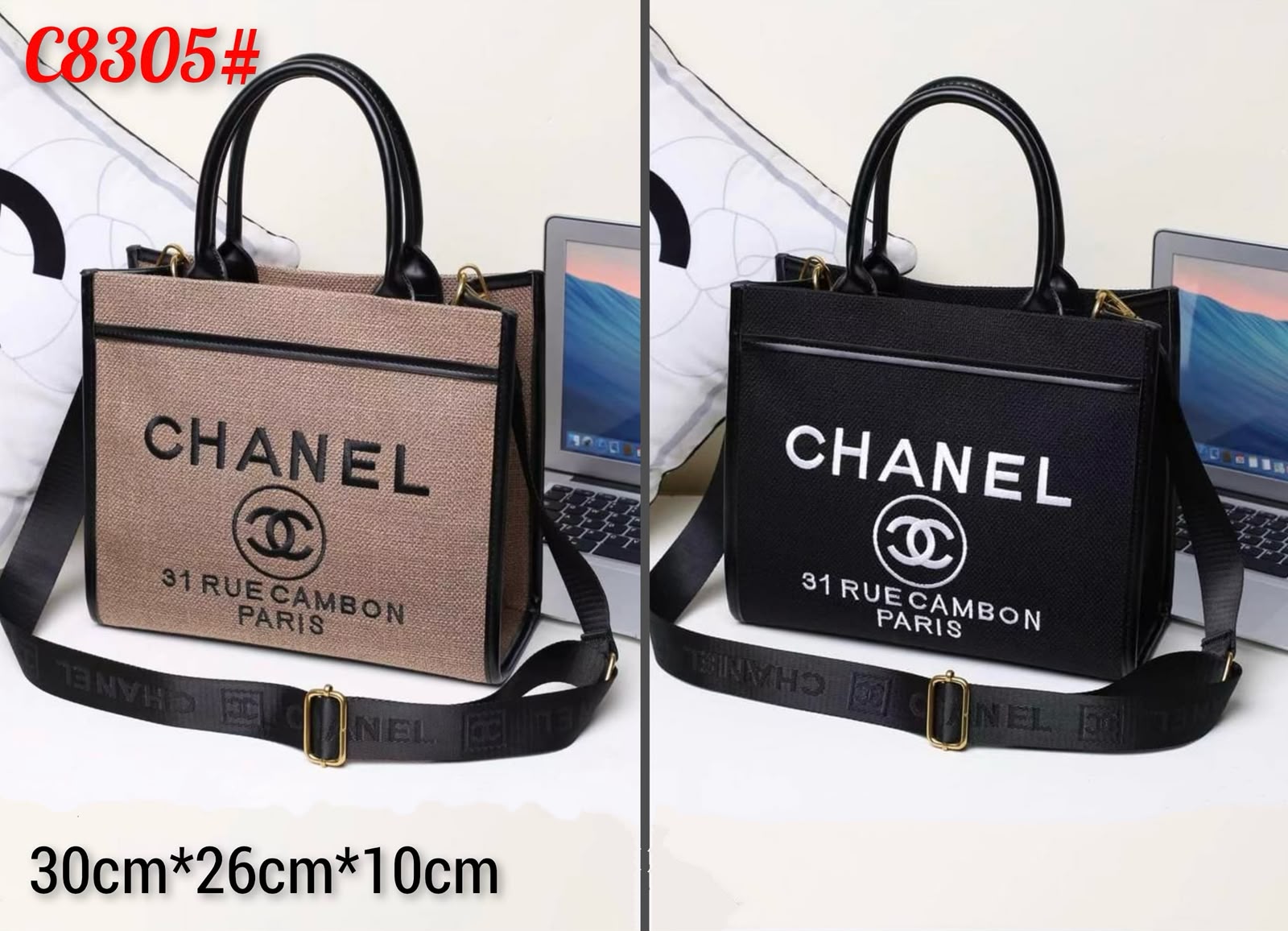CHANEL Canvas Tote Bag 30cm
