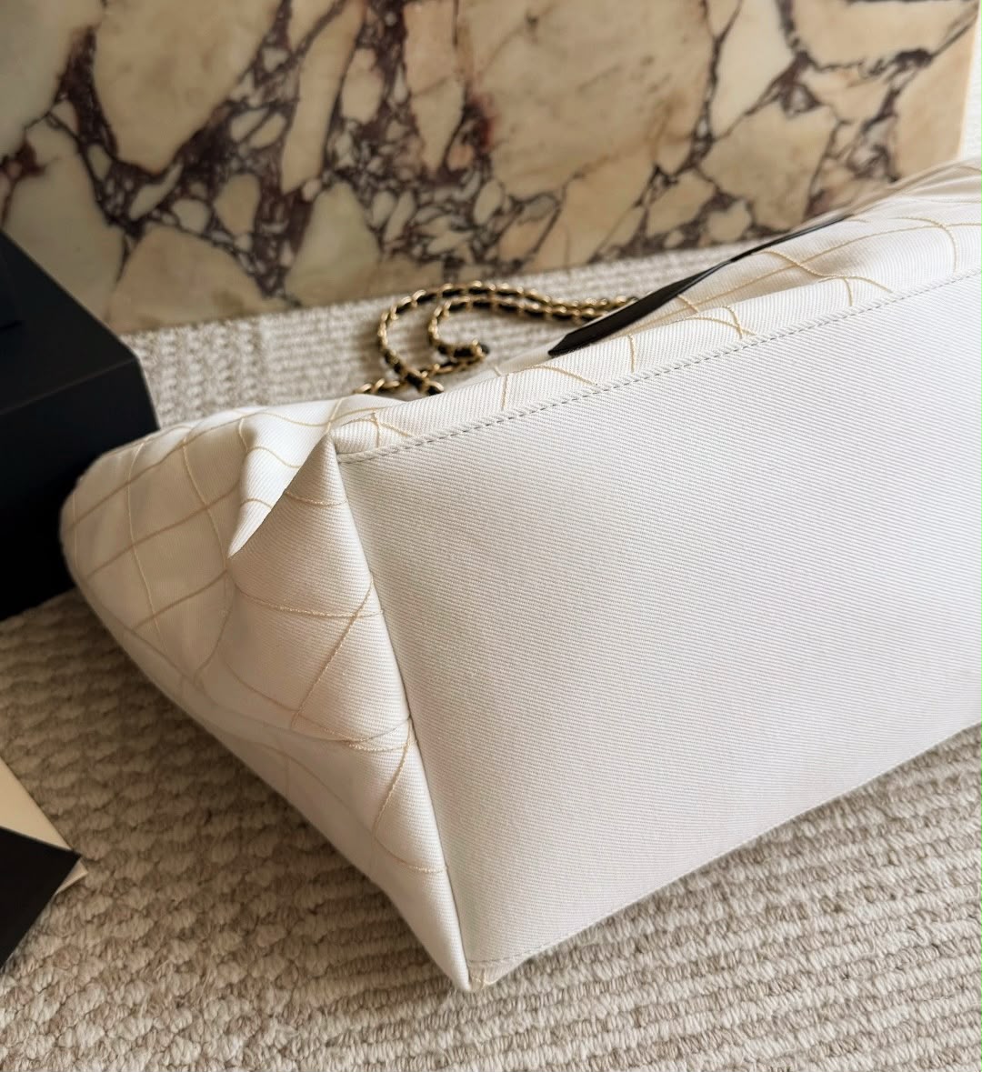 CHANEL Quilted Chain-Handle Tote 55cm A+