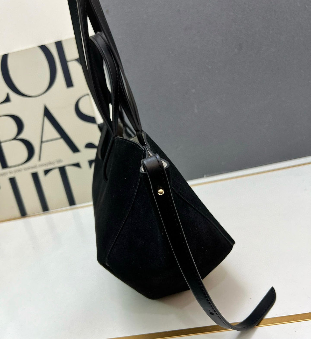 POLÈNE Large Suede Tote 56cm A+