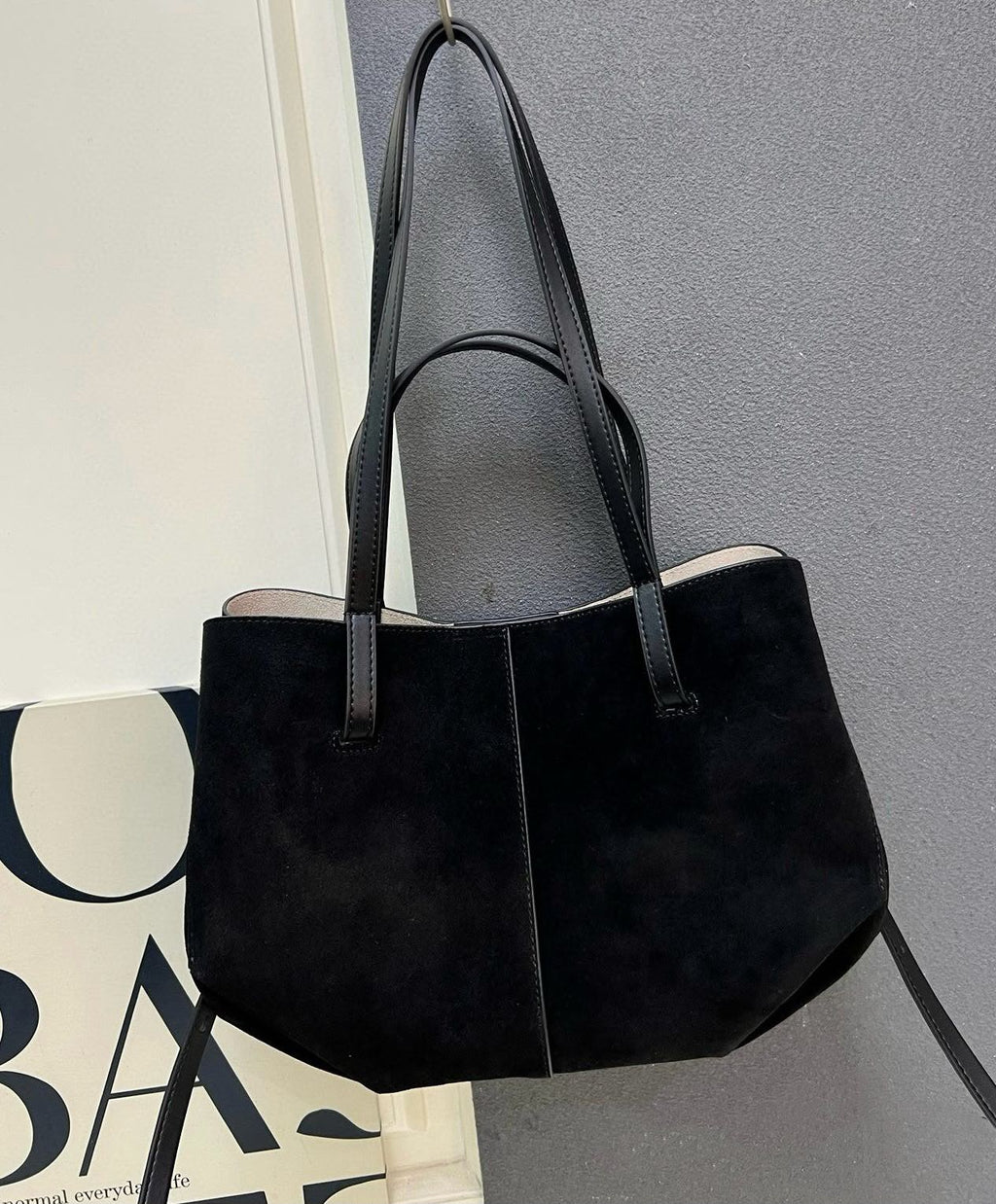 POLÈNE Large Suede Tote 56cm A+