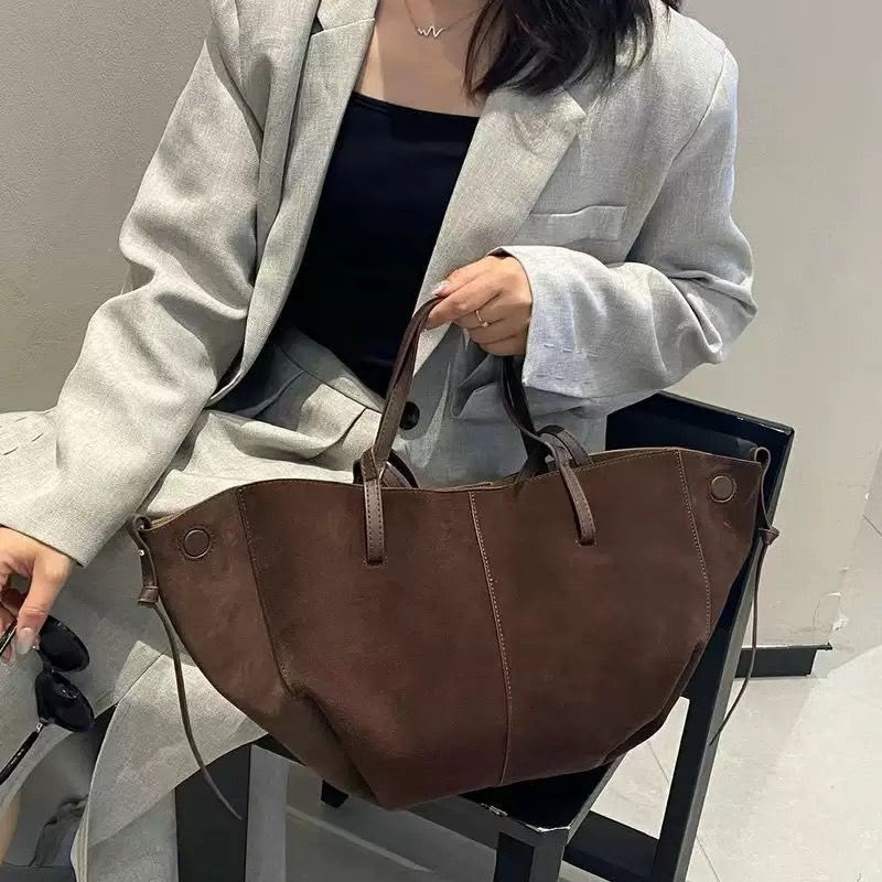 POLÈNE Large Suede Tote 56cm A+