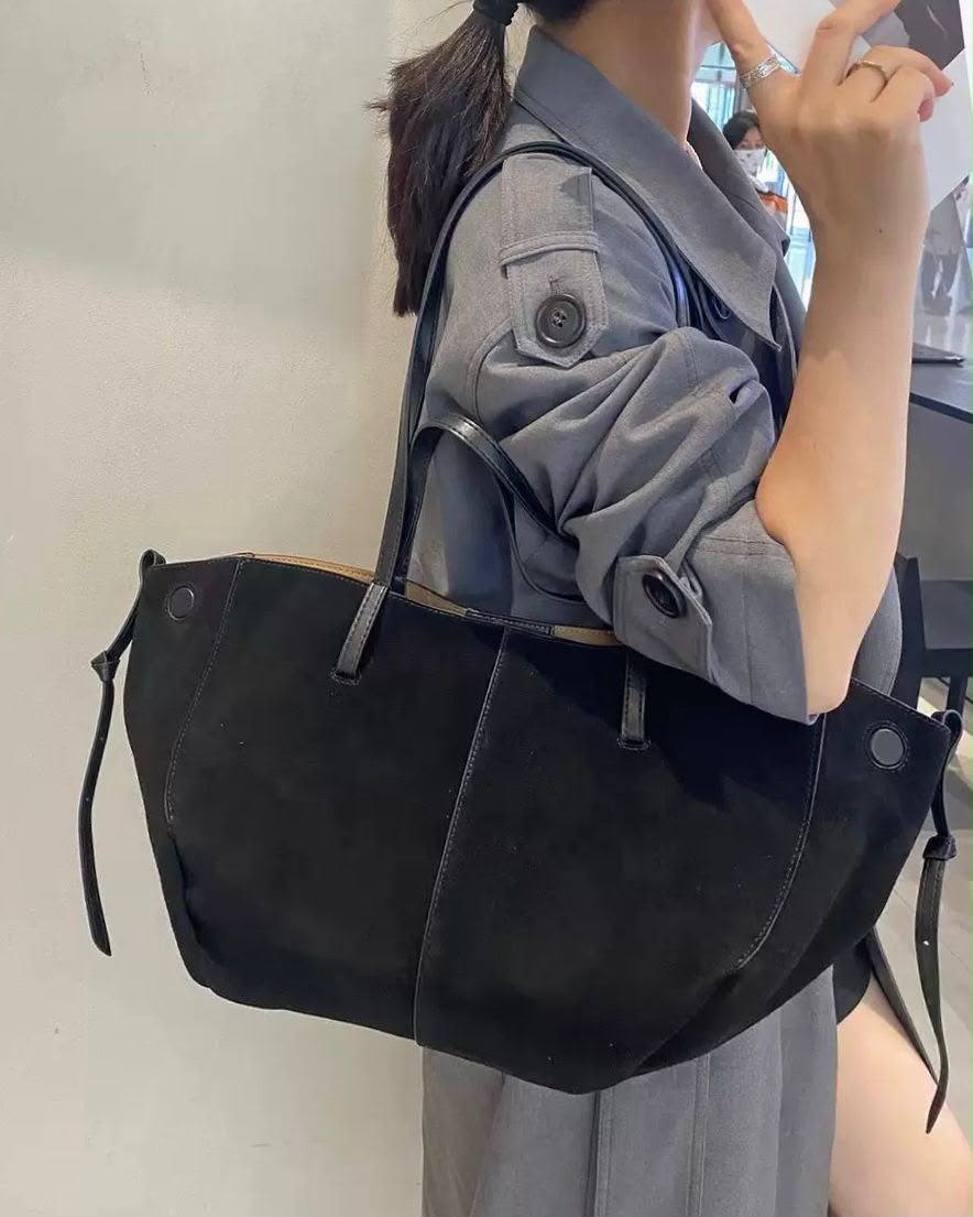 POLÈNE Large Suede Tote 56cm A+