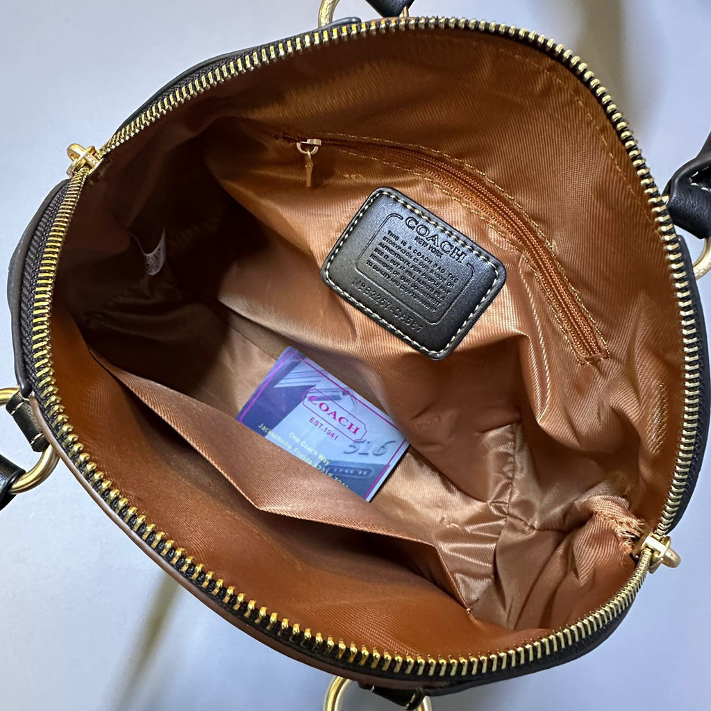 COACH Structured Dome Satchel Handbag 26cm