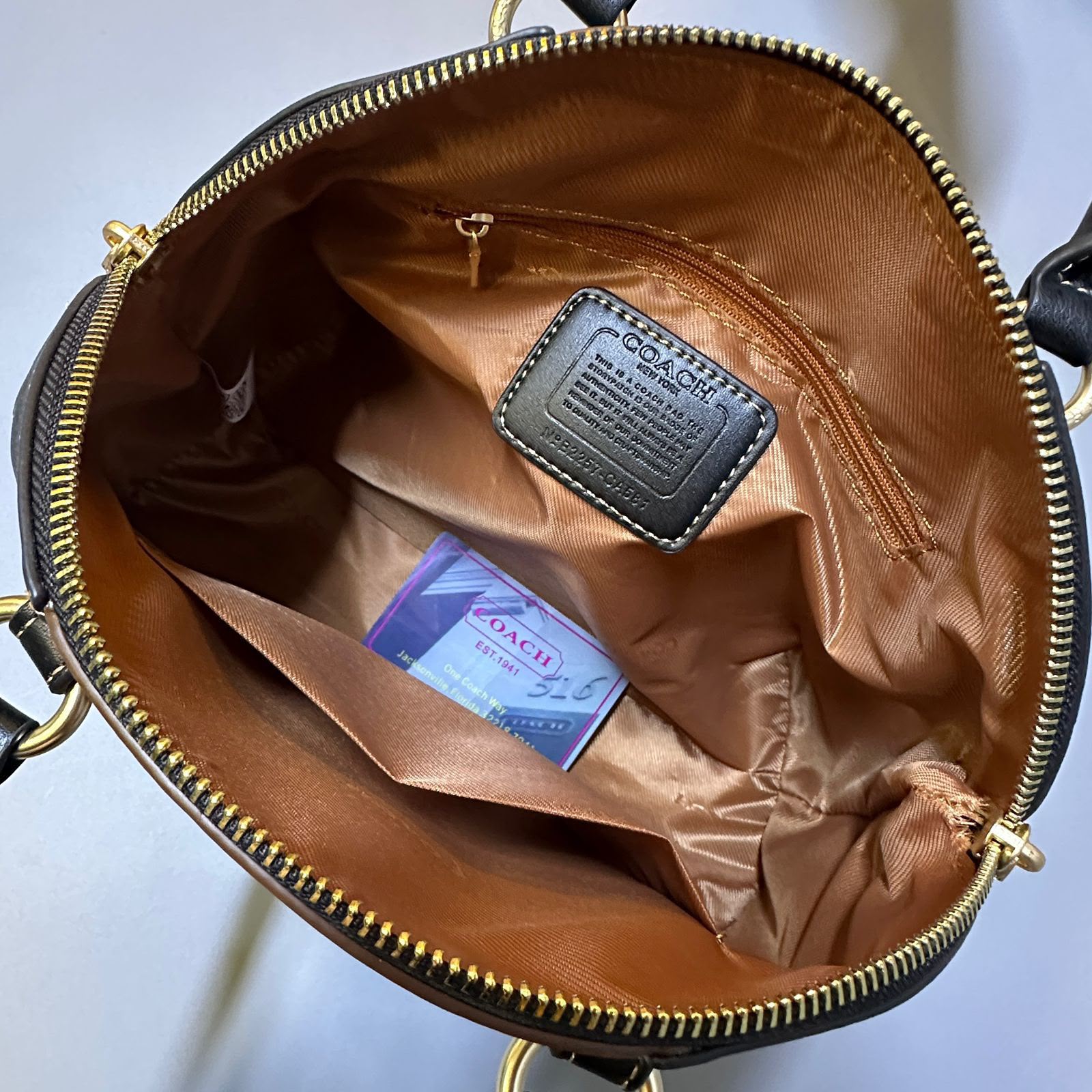 COACH Structured Dome Satchel Handbag 26cm