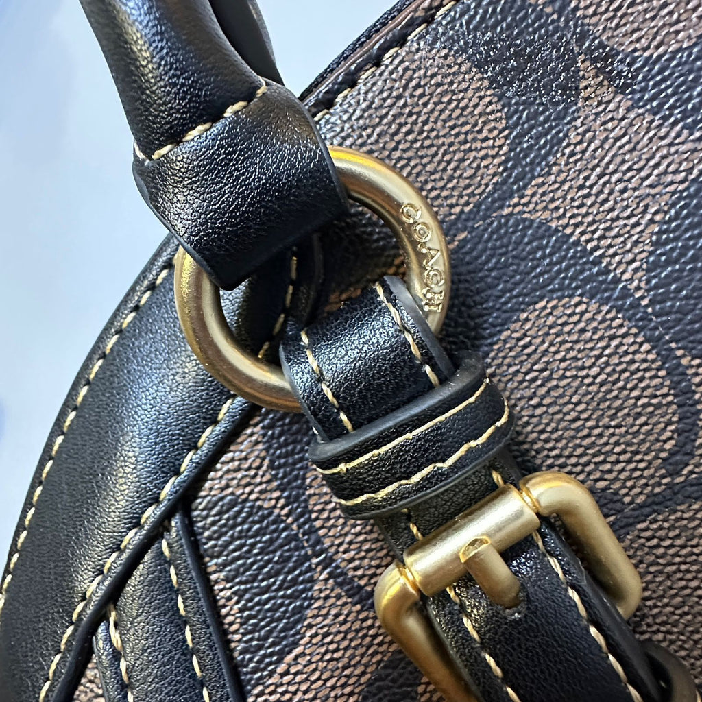 COACH Structured Dome Satchel Handbag 26cm