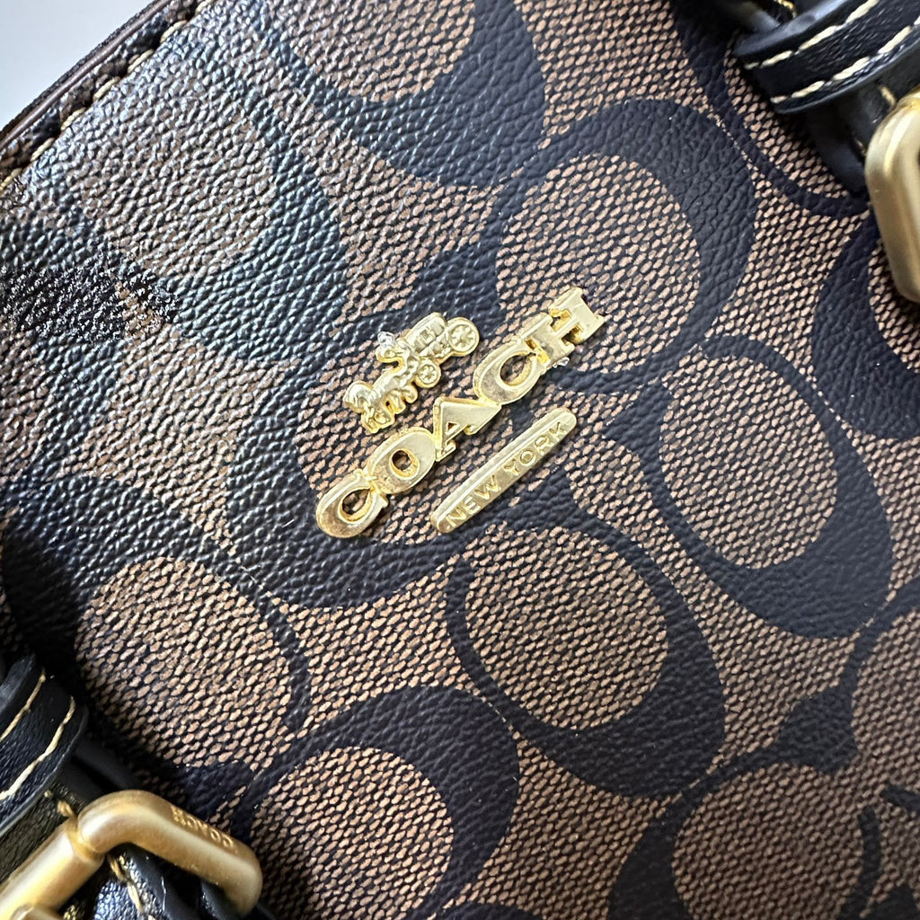 COACH Structured Dome Satchel Handbag 26cm
