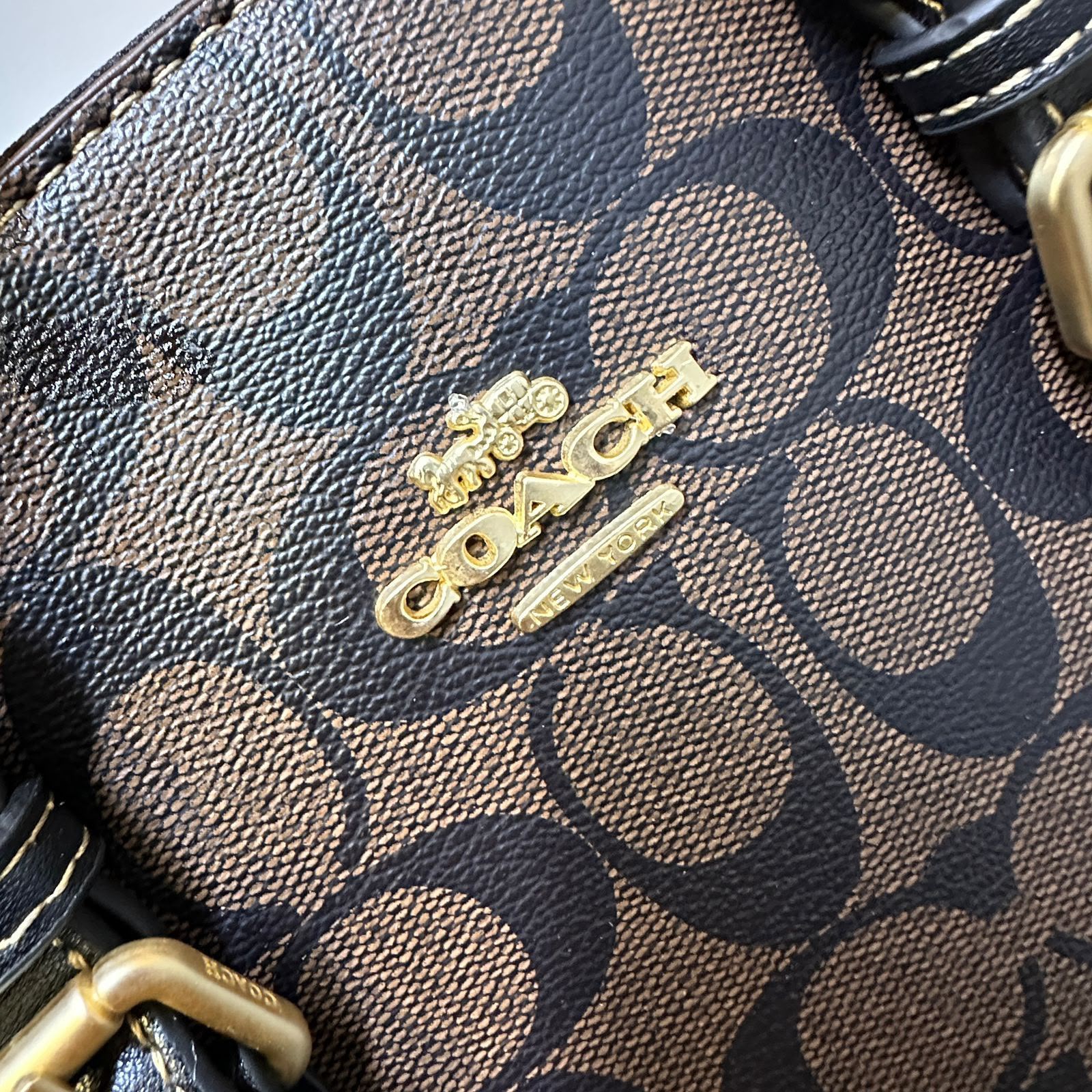 COACH Structured Dome Satchel Handbag 26cm