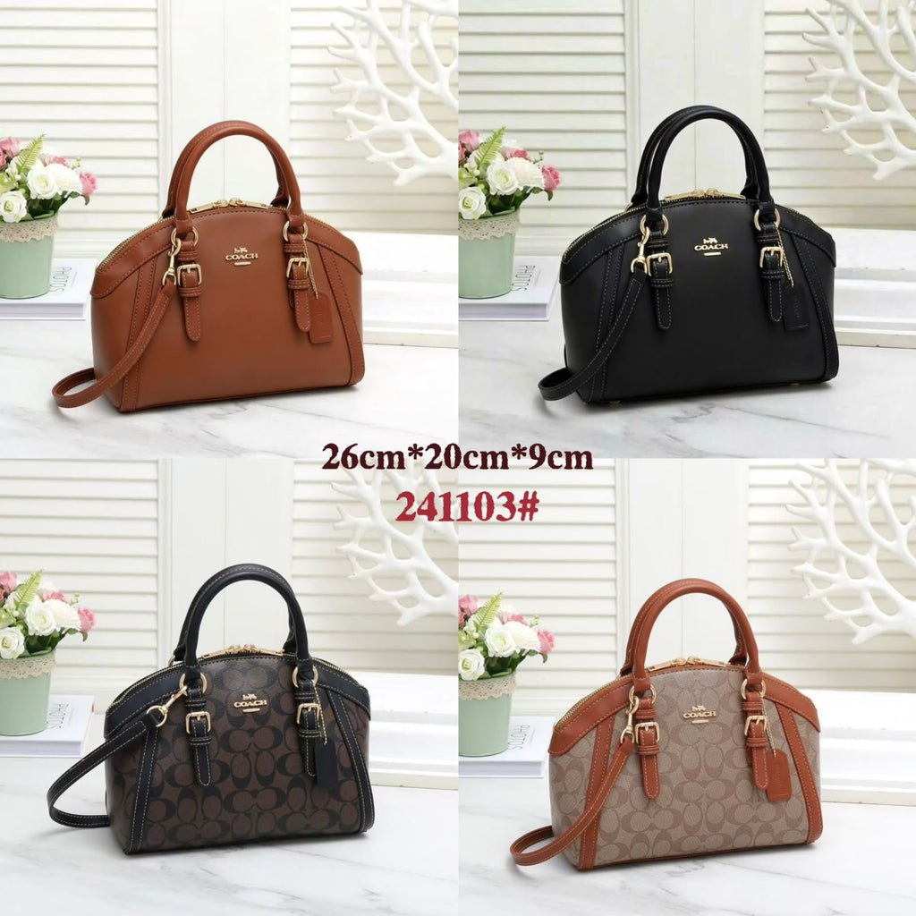 COACH Structured Dome Satchel Handbag 26cm